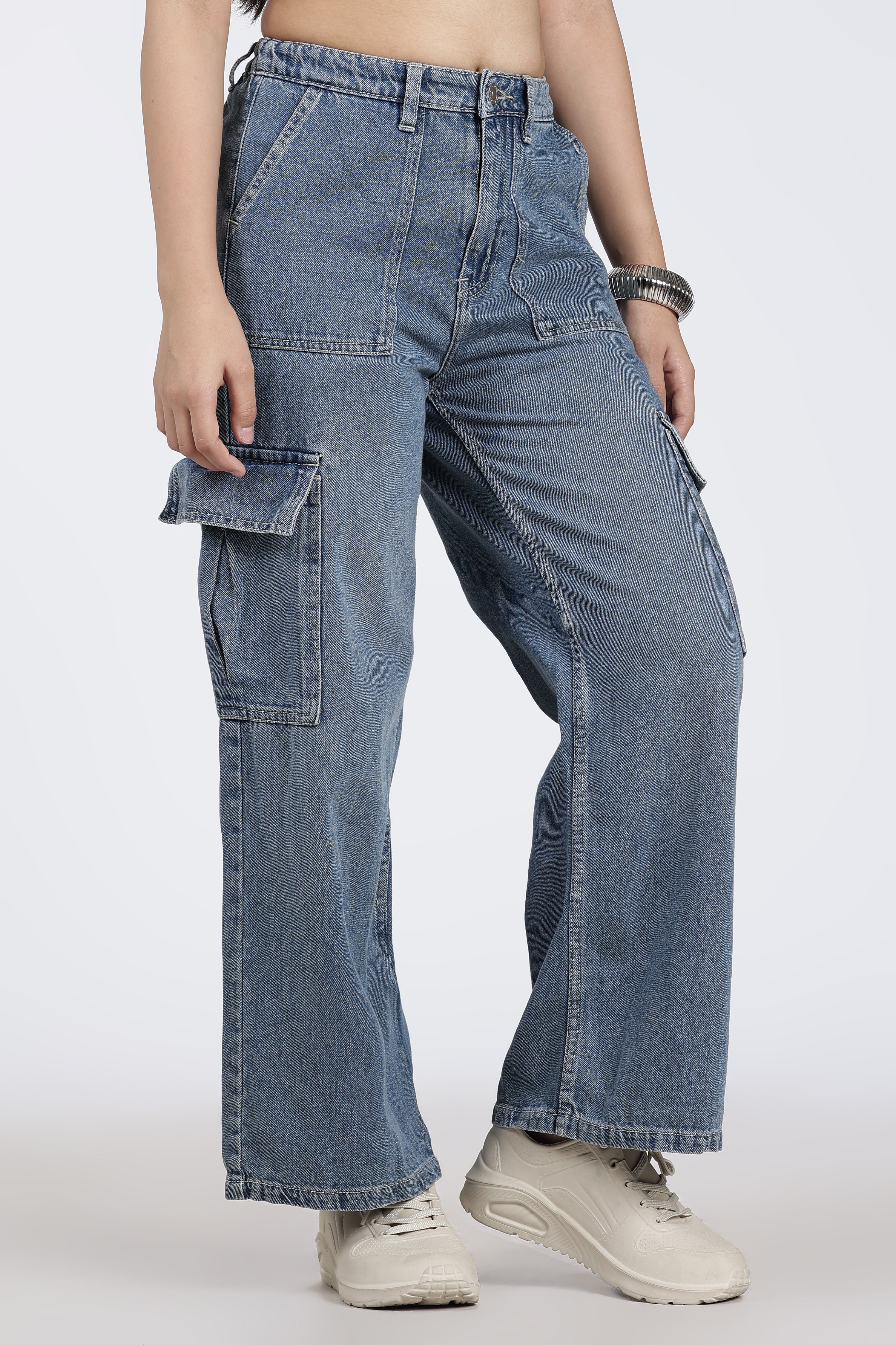 Blue 6 Pocketed Regular Fit Jeans for Women - Image 4