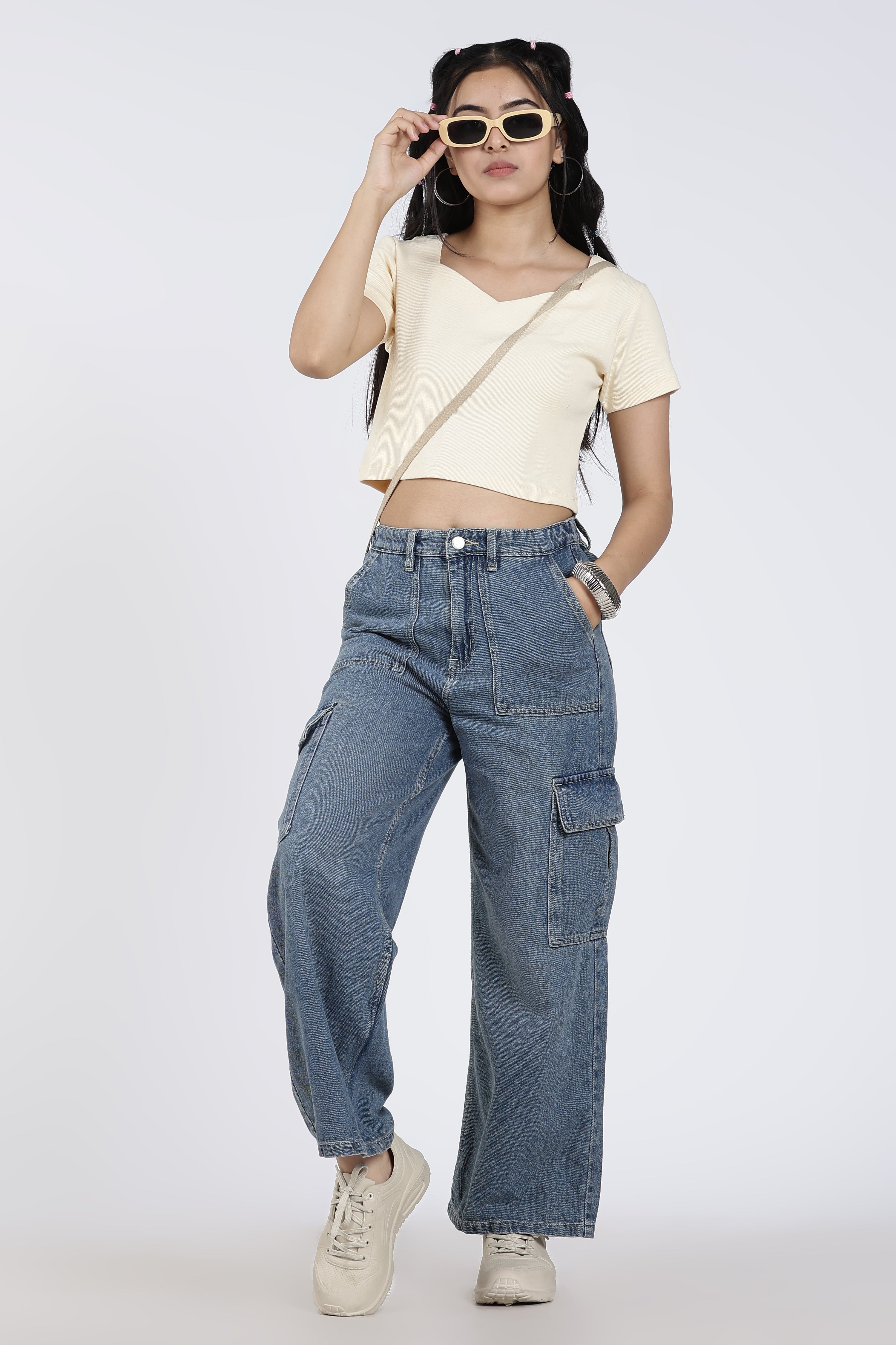 Blue 6 Pocketed Regular Fit Jeans for Women - Image 6