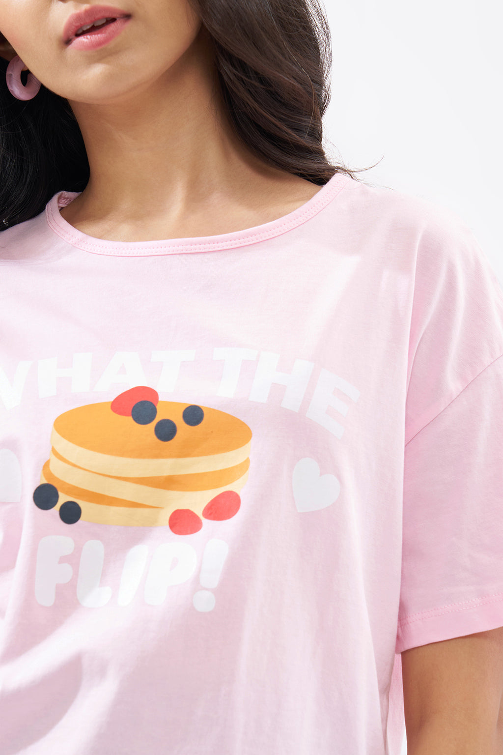 Pink Pancake Graphic T-Shirt for Women - Image 3