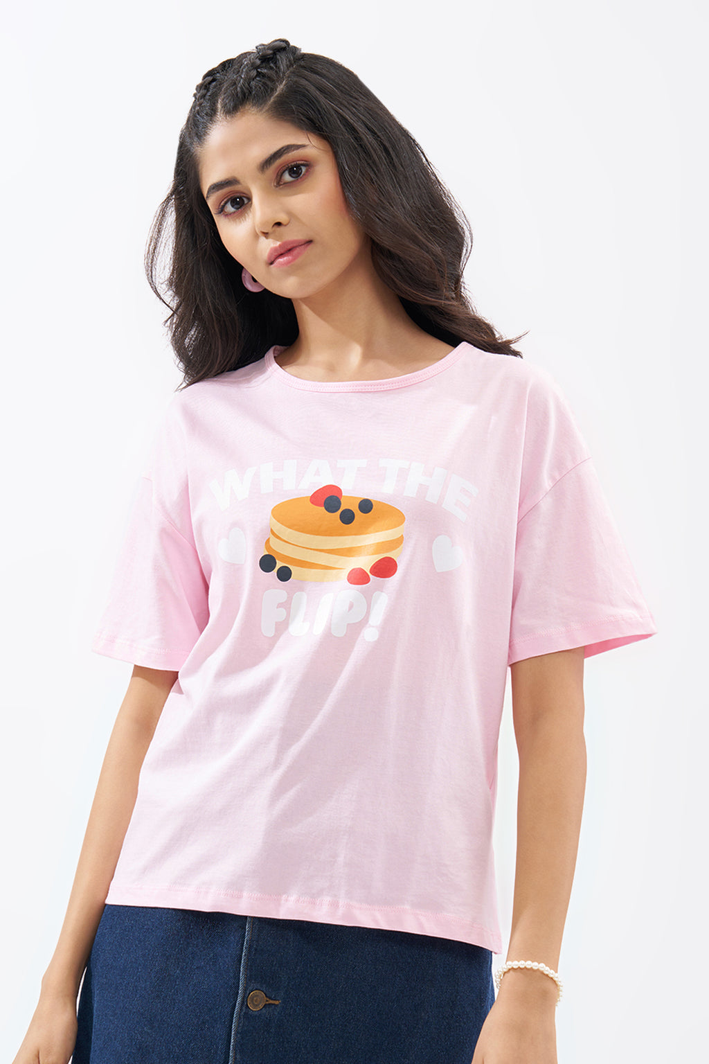 Pink Pancake Graphic T-Shirt for Women - Image 2