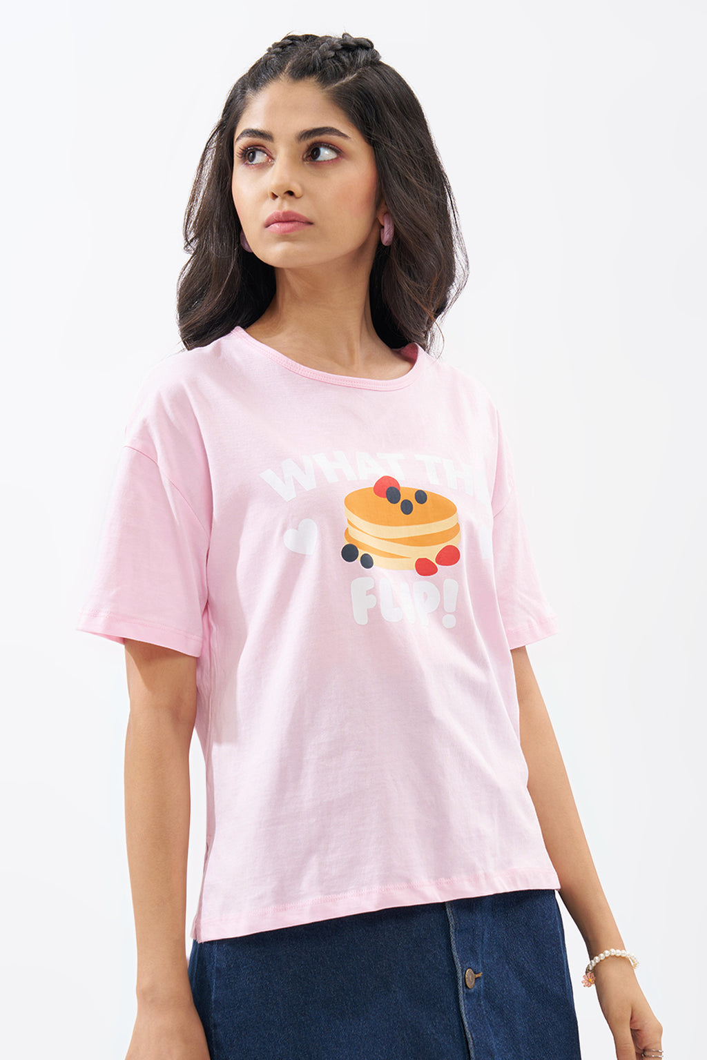 Pink Pancake Graphic T-Shirt for Women - Image 4