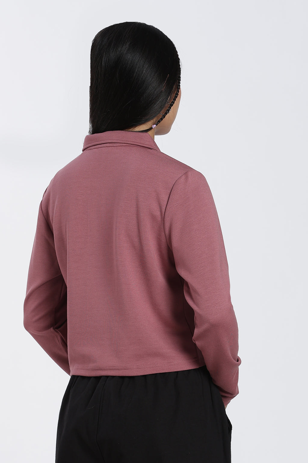 Mauve Essential Wear Regular Fit Polo Top for Women - Image 5