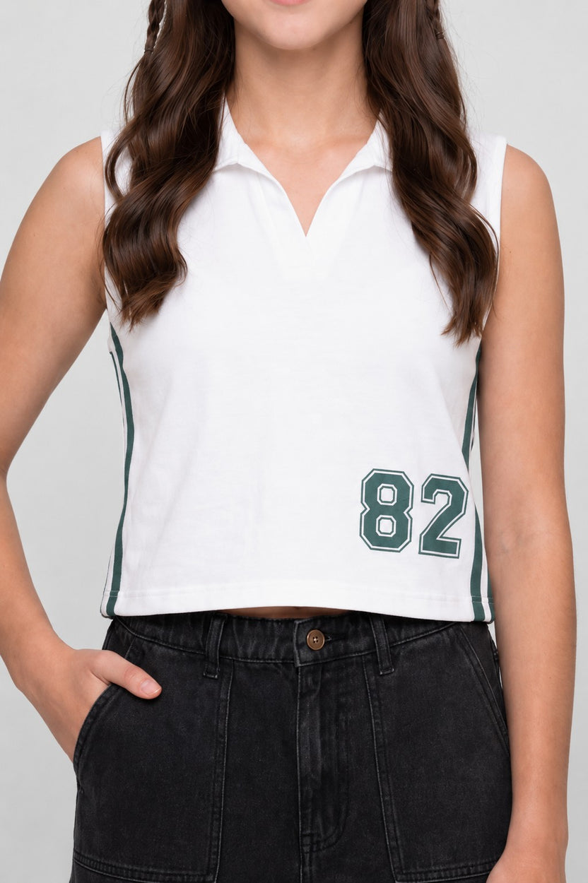 White Typographic Regular Fit T-Shirt For Women - Image 7