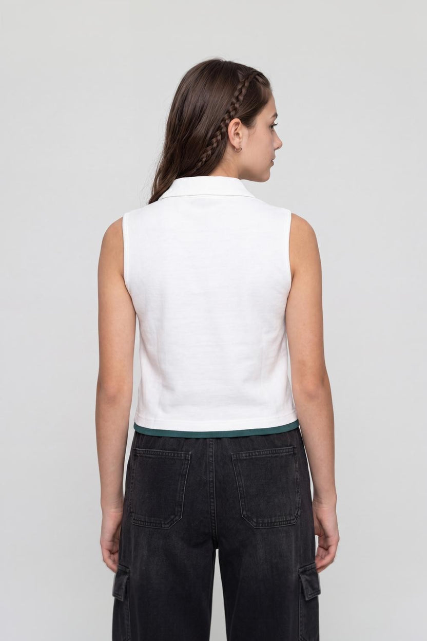White Typographic Regular Fit T-Shirt For Women - Image 5