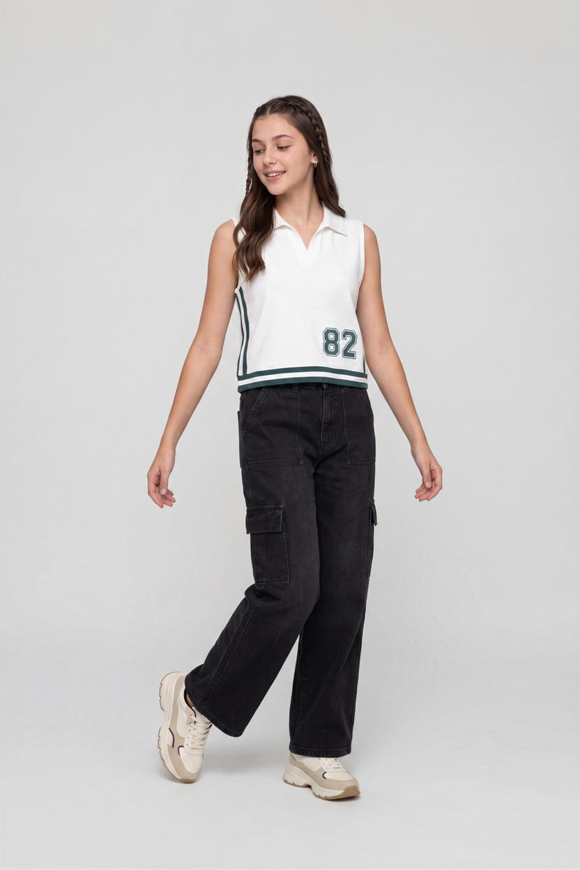 White Typographic Regular Fit T-Shirt For Women - Image 6