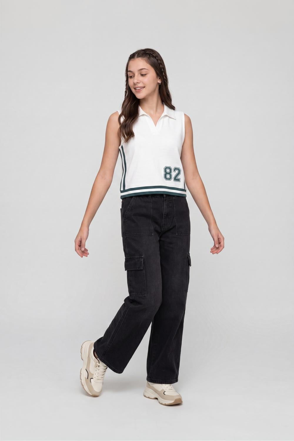 White Typographic Regular Fit T-Shirt for Women - Image 6