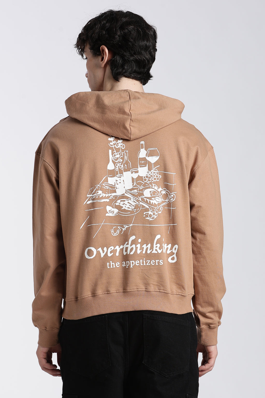 Brown Drop Shoulder Sleeves Relaxed Fit Sweatshirt for Men - Image 5
