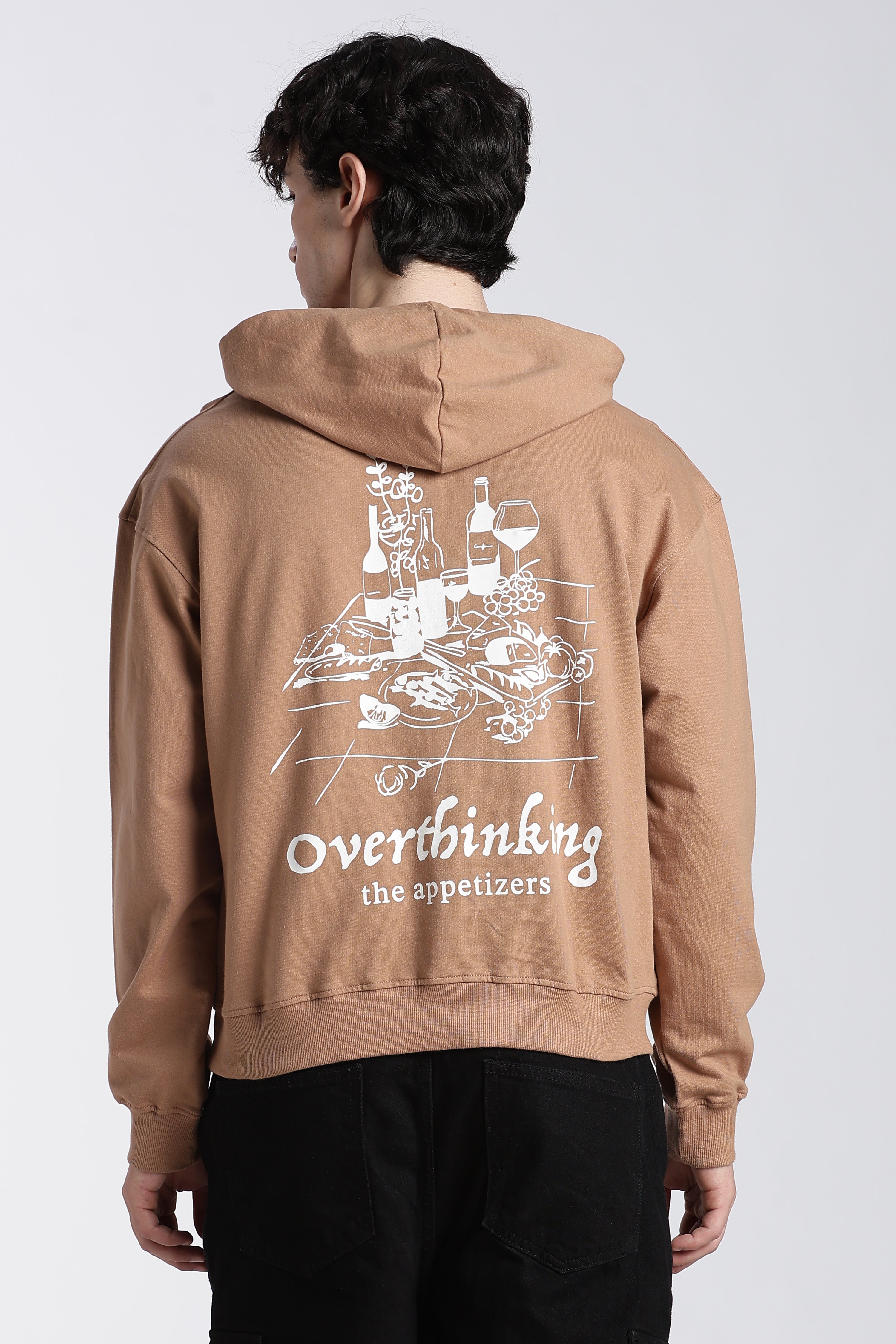 Brown Drop Shoulder Sleeves Relaxed Fit Sweatshirt for Men - Image 5