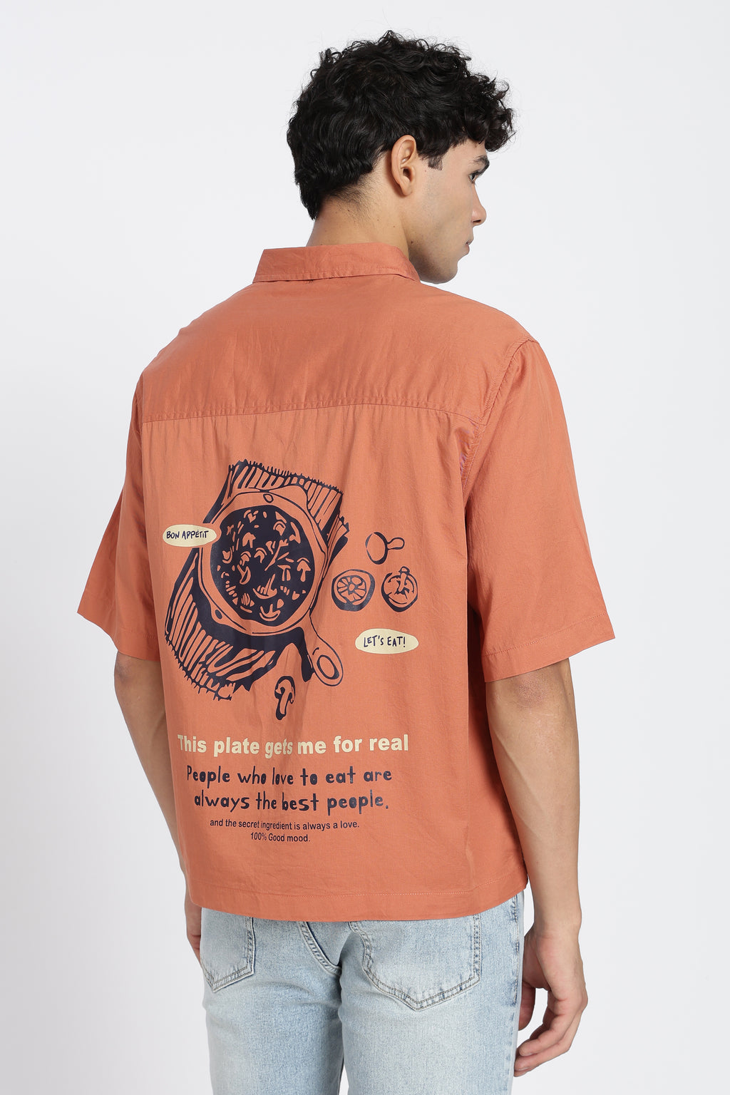 Rust Graphic Printed Oversized Fit Shirt for Men - Image 5