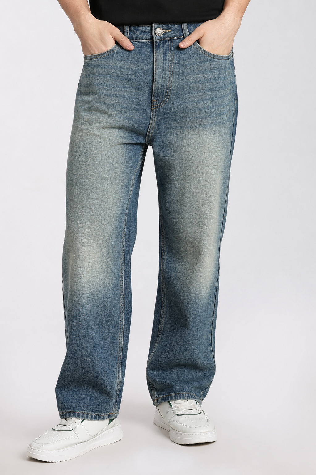Blue 5 Pocketed Boxy Fit Jeans for Men - Image 2