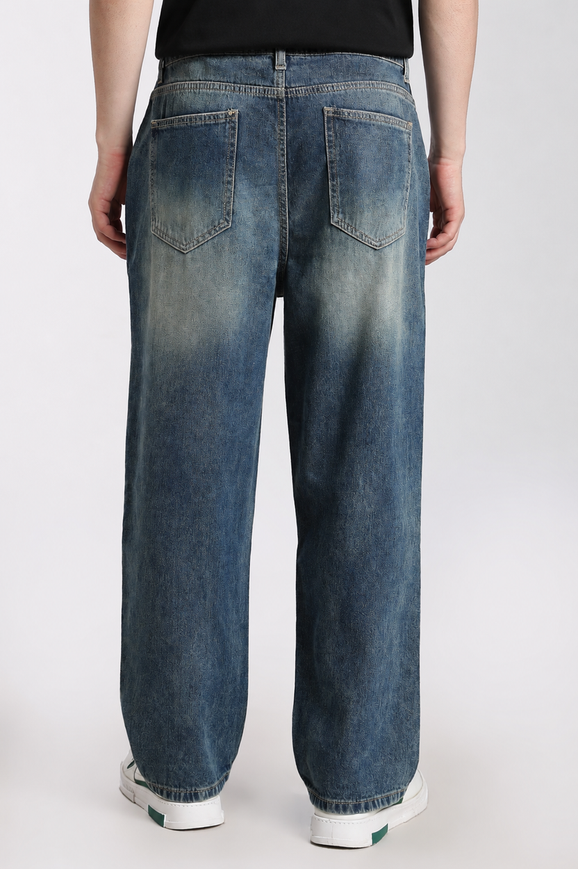 Blue 5 Pocketed Boxy Fit Jeans for Men - Image 5