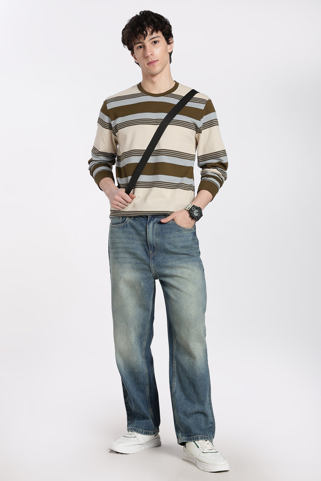 Blue 5 Pocketed Boxy Fit Jeans for Men - Image 6