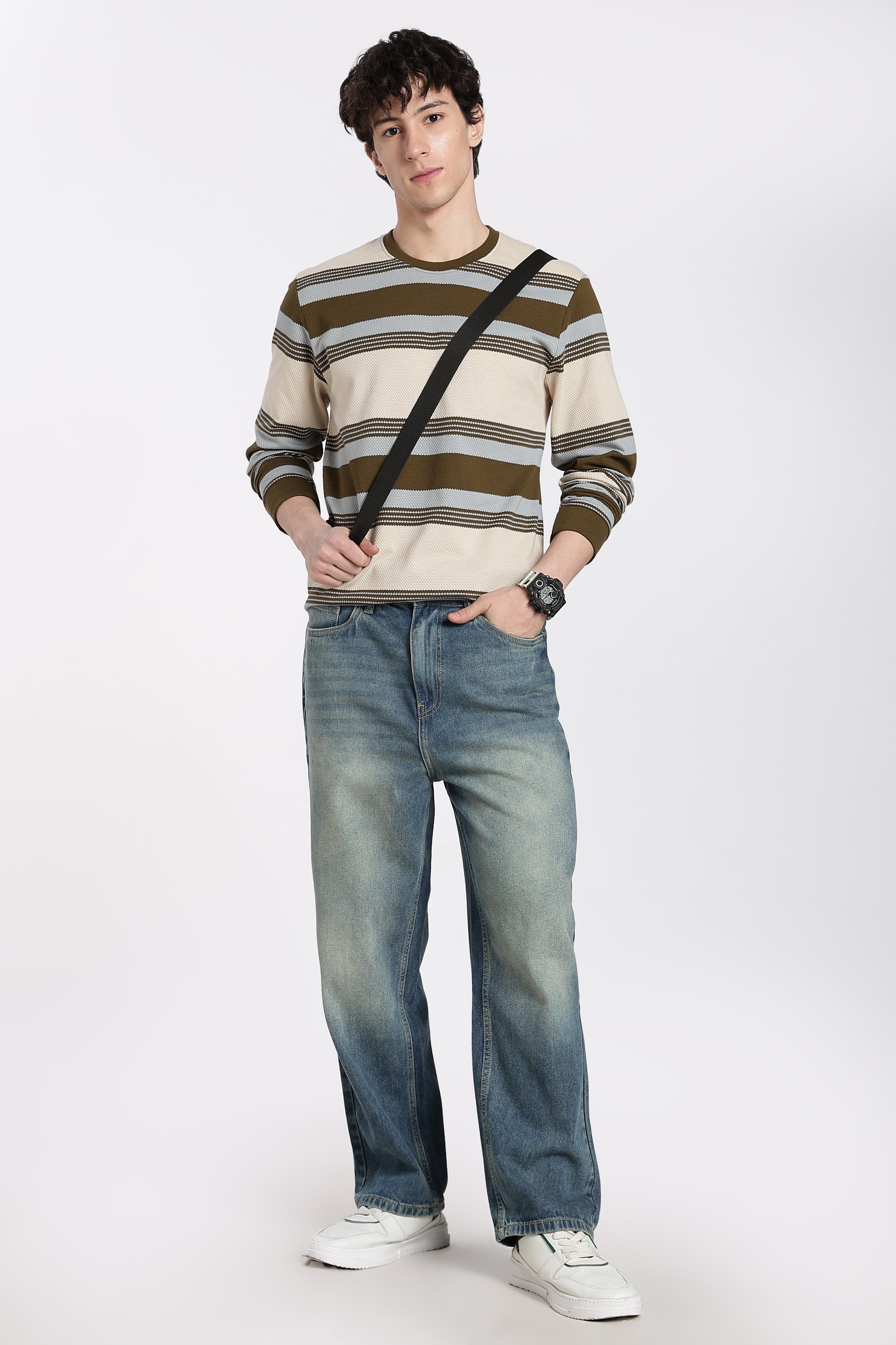 Blue 5 Pocketed Boxy Fit Jeans for Men - Image 6
