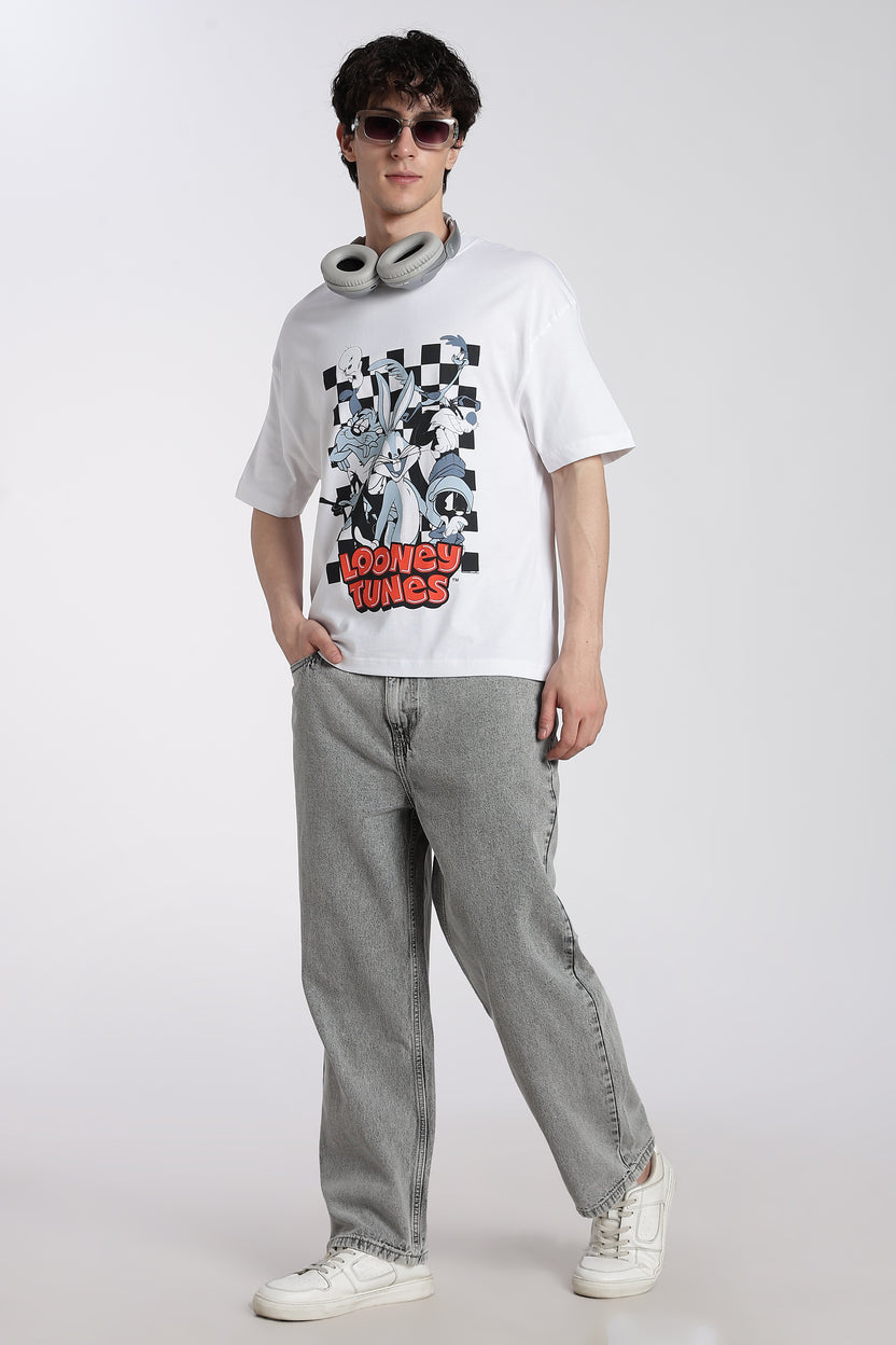 Light Grey 5 Pocketed Boxy Fit Jeans for Men - Image 6