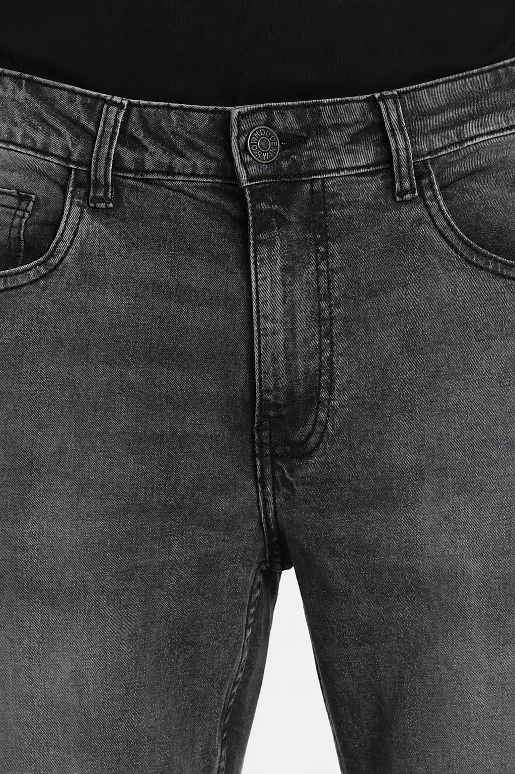 Charcoal Solid Carrot Fit Jeans for Men - Image 3