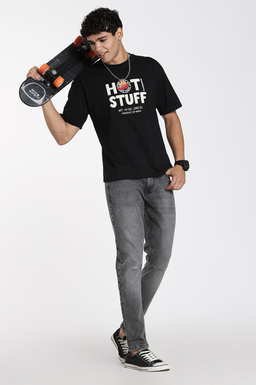 Charcoal Solid Carrot Fit Jeans For Men - Image 6