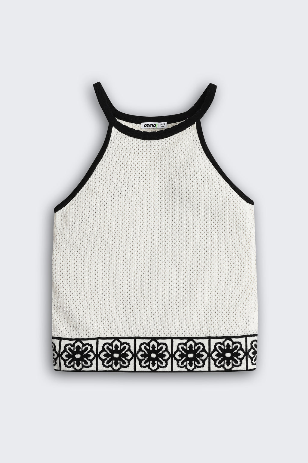 White Self Design Regular Fit Top for Tweens Girls - Image 2