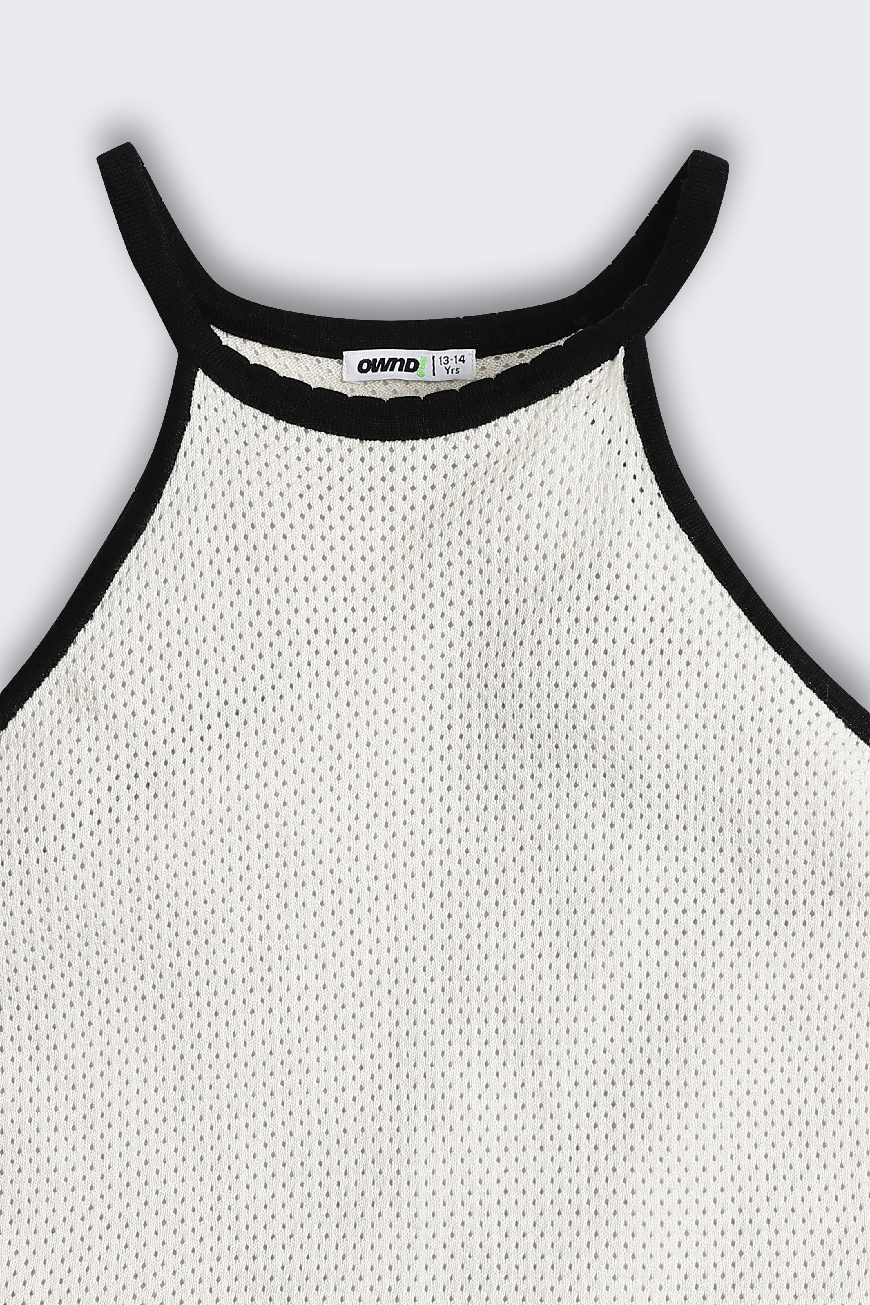 White Self Design Regular Fit Top for Tweens Girls - Image 4