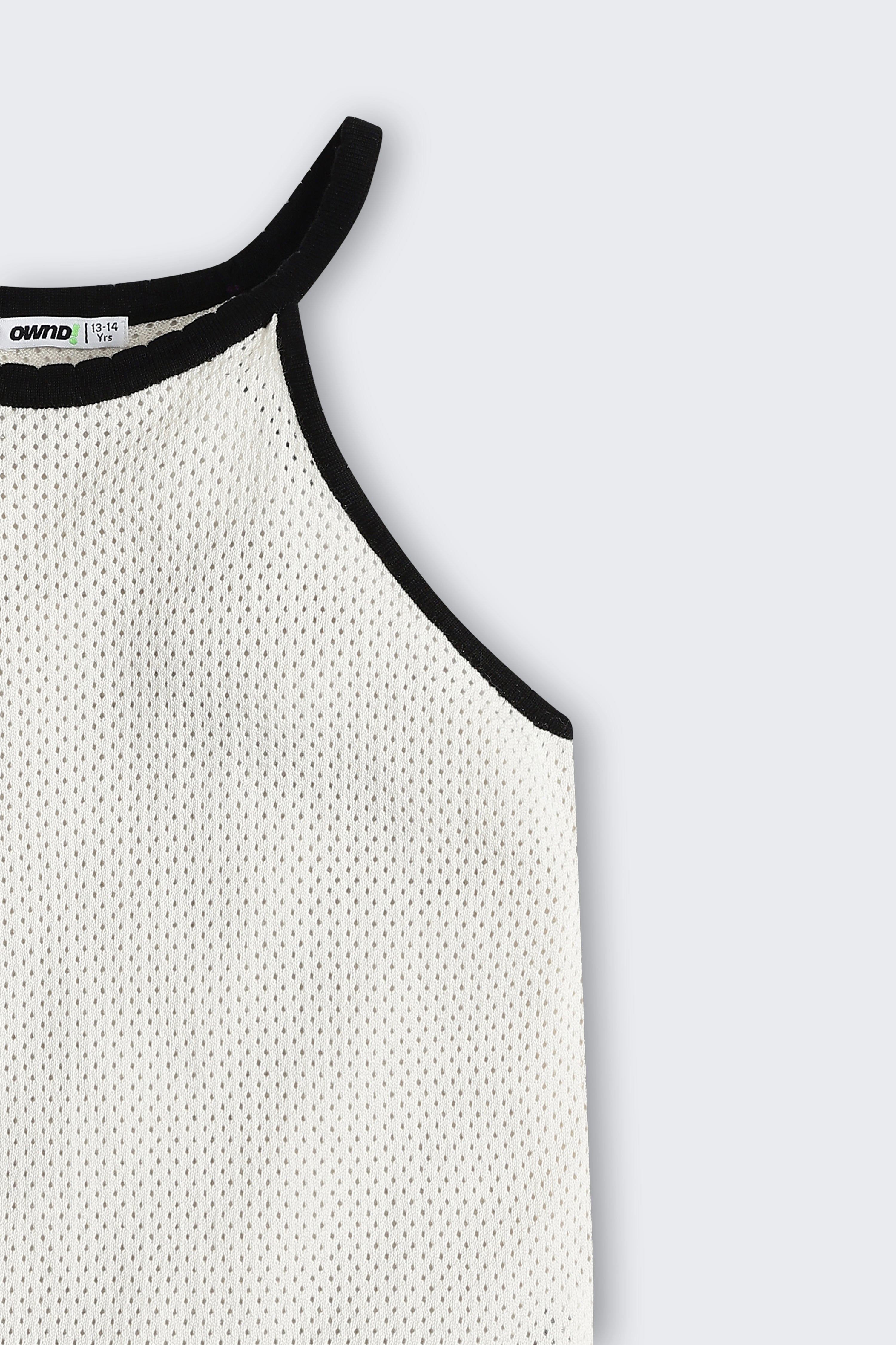 White Self Design Regular Fit Top for Tweens Girls - Image 5