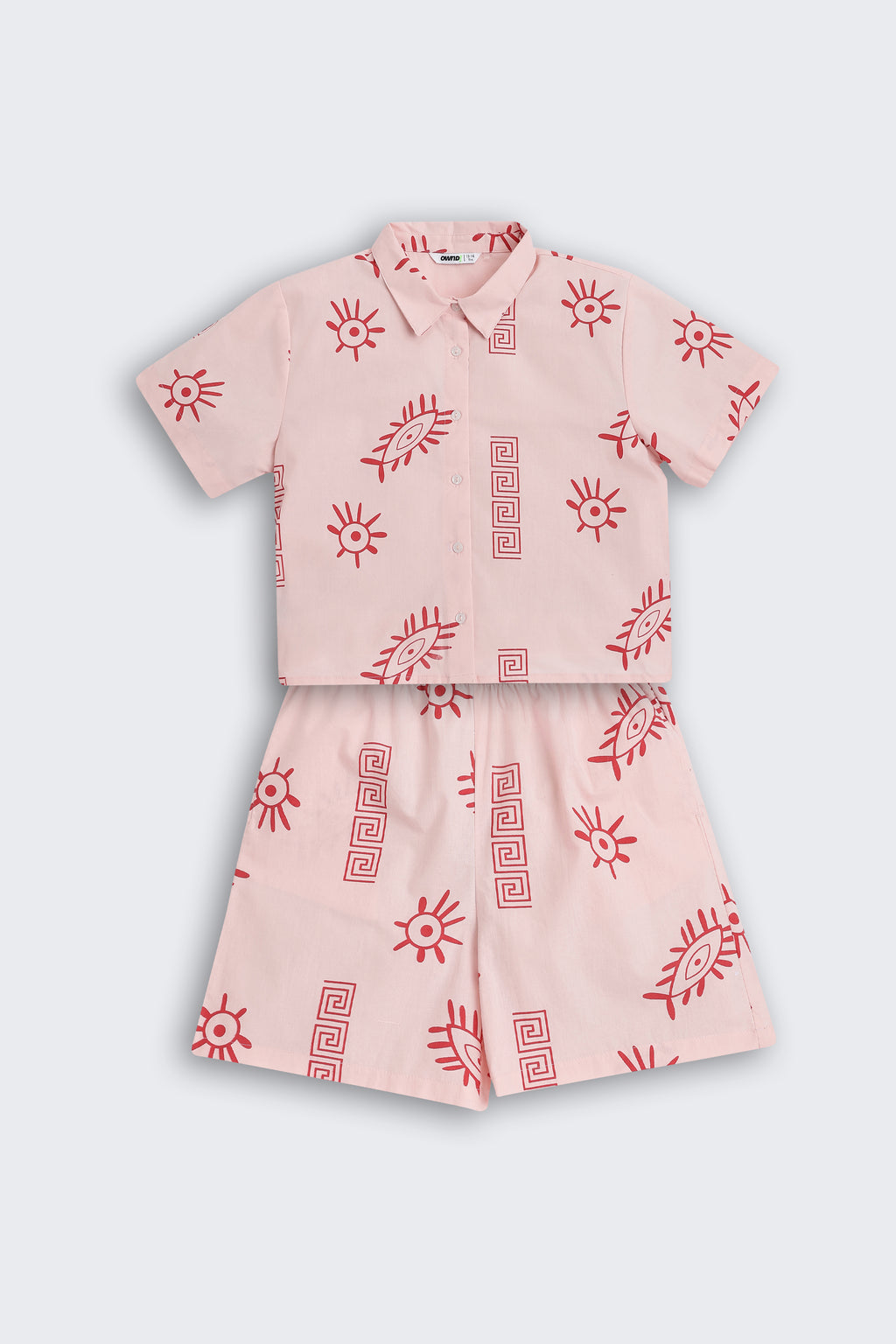 Pink Evil Eye All - Over Printed Regular Fit Co-ord Set for Tweens Girls - Image 2