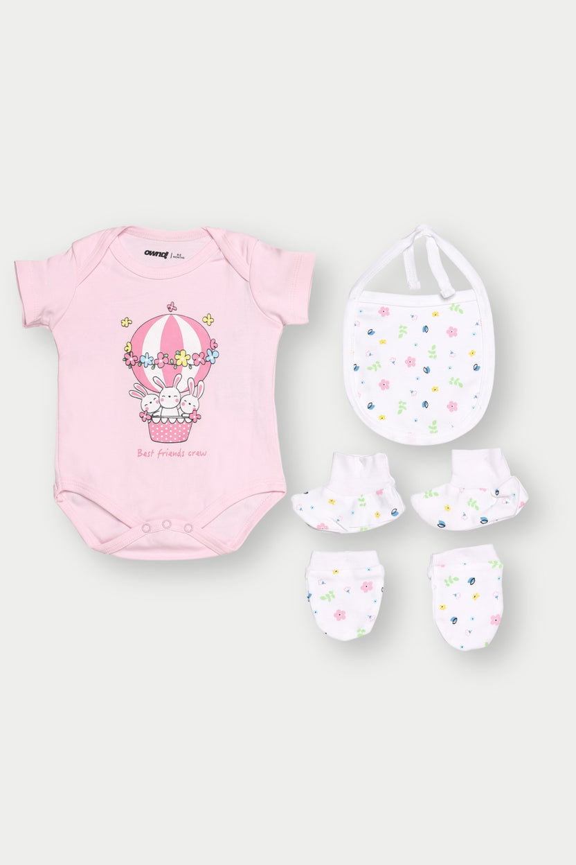 Pink Graphic Regular Fit Gift Sets for Infant Girls - Image 2