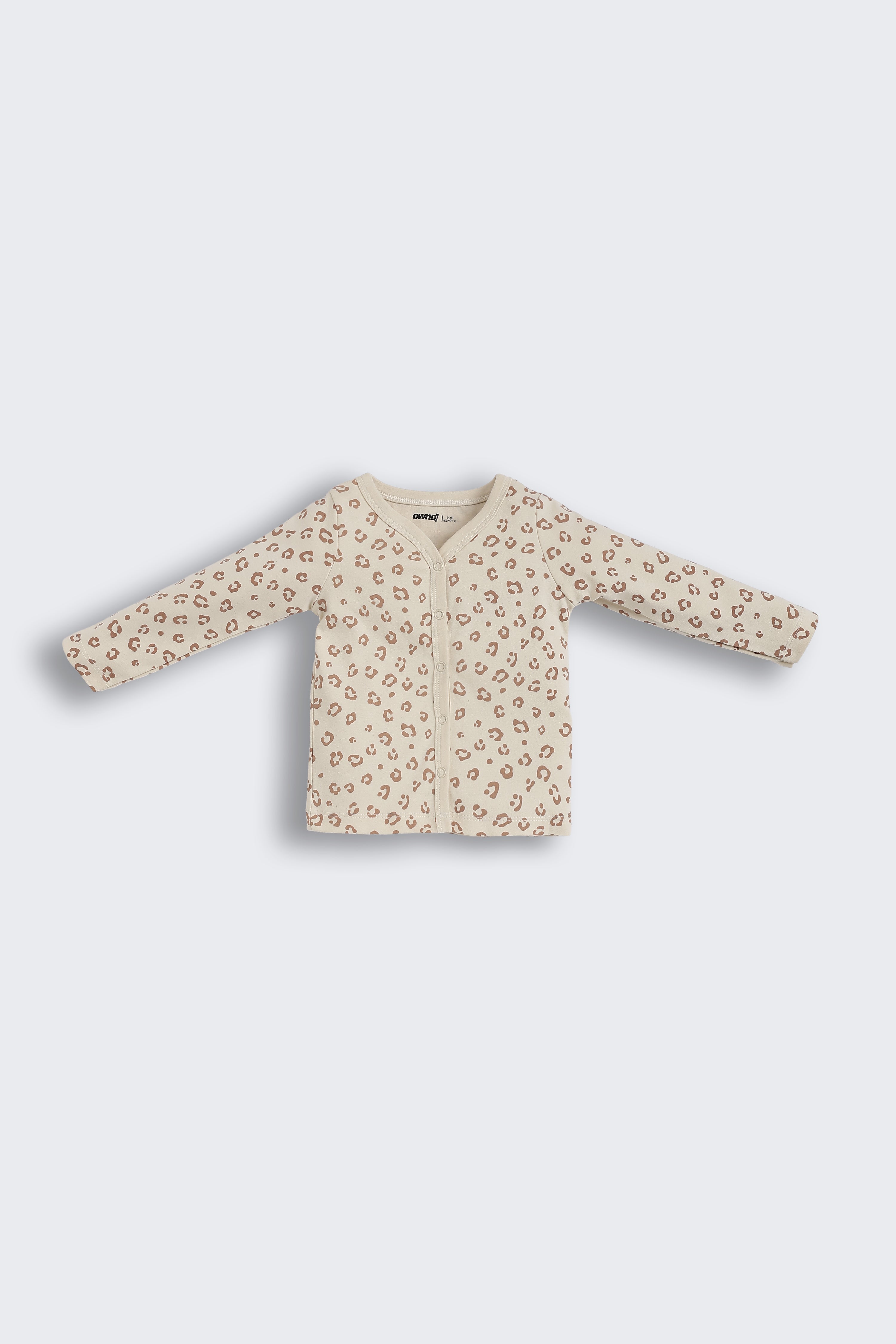 Beige All - Over Printed Regular Fit Co-ord Set for Infant Girls - Image 5