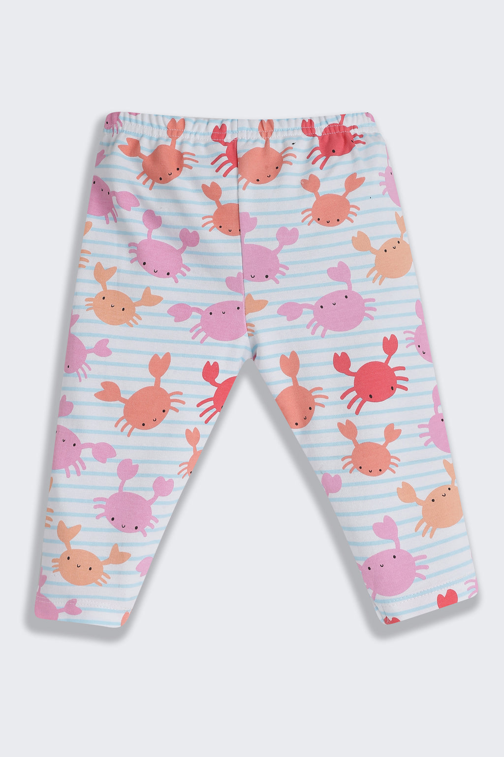 Multi-coloured Crabs Printed Regular Fit Co-ord Set for Infant Girls - Image 4