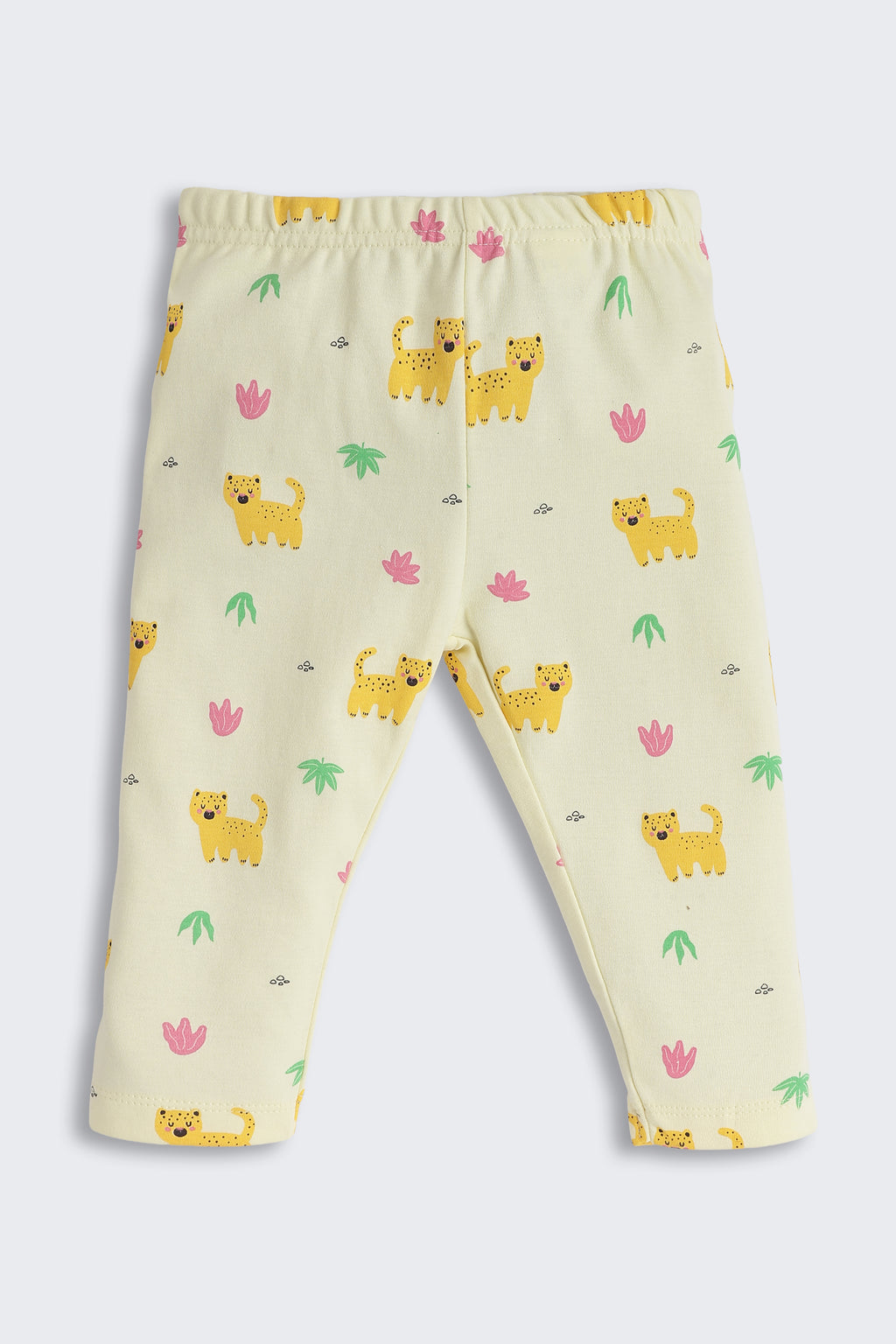 Yellow Animal Printed Regular Fit Co-ord Set For Infant Girls - Image 5