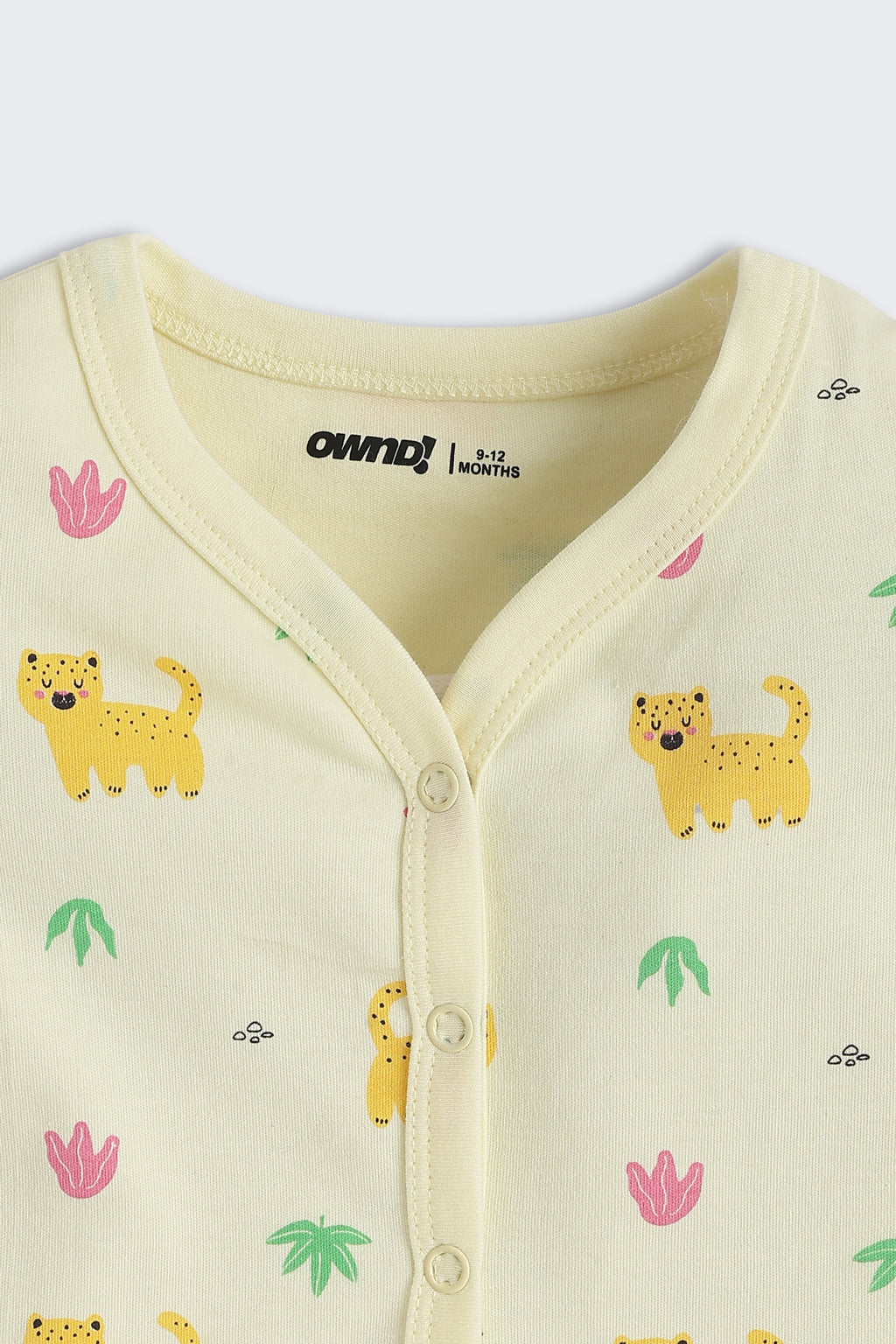 Yellow Animal Printed Regular Fit Co-ord Set For Infant Girls - Image 6