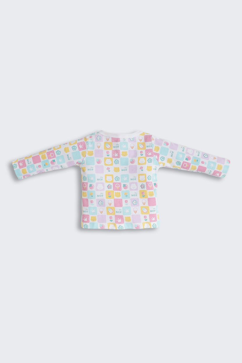 Multi-coloured Printed Regular Fit Co-ord Set for Infant Girls - Image 5