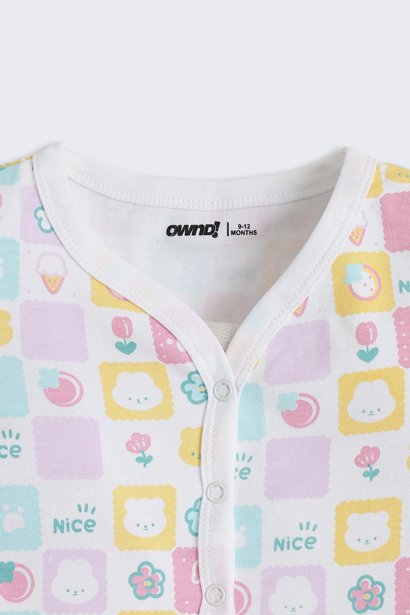 Multi-coloured Printed Regular Fit Co-ord Set for Infant Girls - Image 6