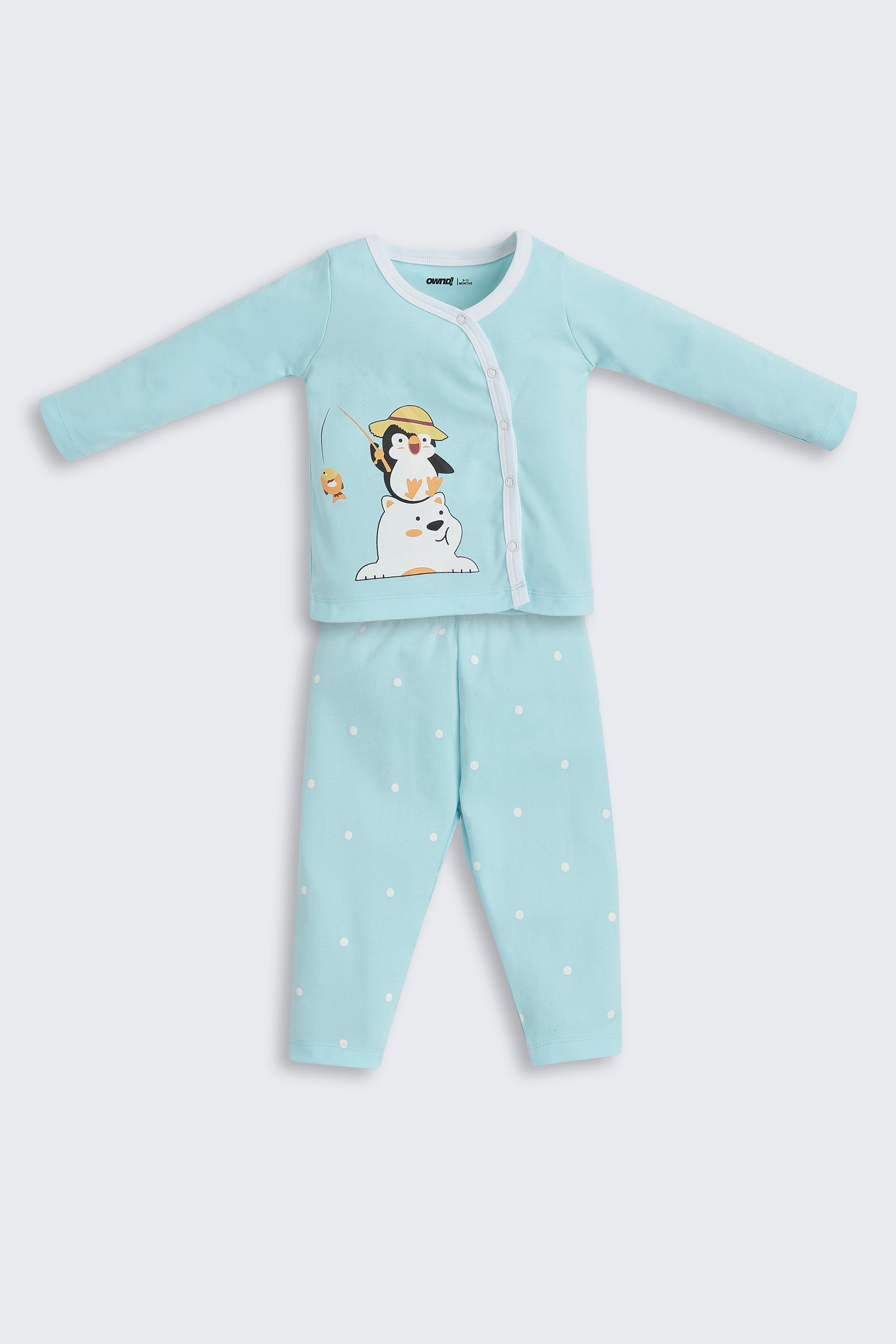 Cute Animal Print Cotton Co-ord Set for Infant Girls - Image 2