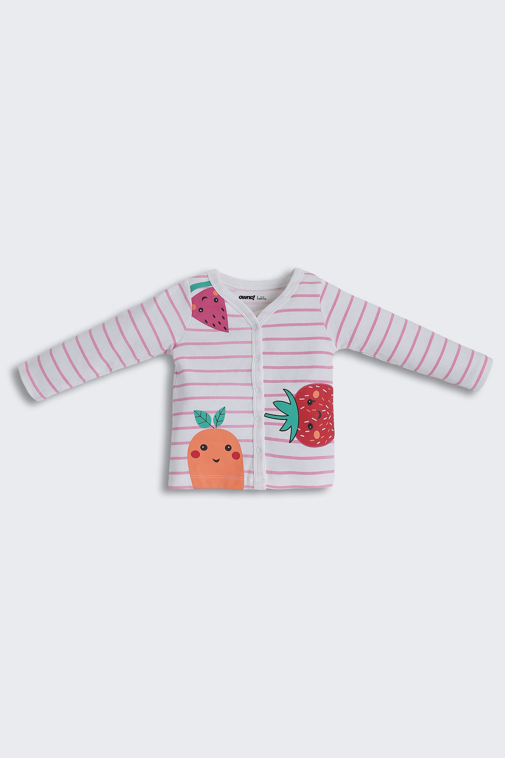 Pink Striped Regular Fit Co-ord Set for Infant Girls - Image 2