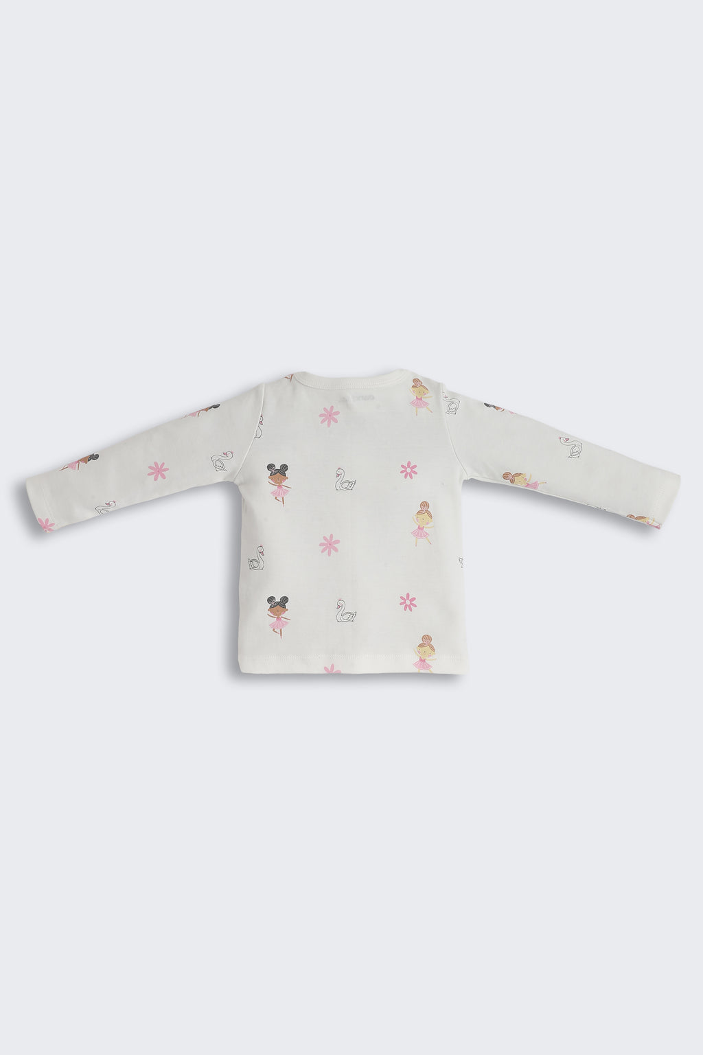 White Girls Design Printed Regular Fit Co-ord Set for Infant Girls - Image 3