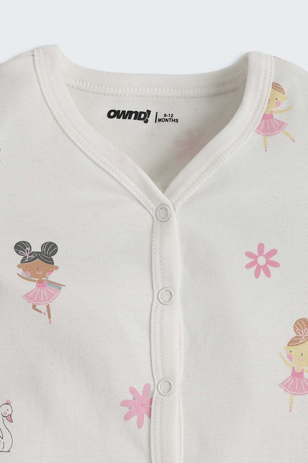 White Girls Design Printed Regular Fit Co-ord Set for Infant Girls - Image 5