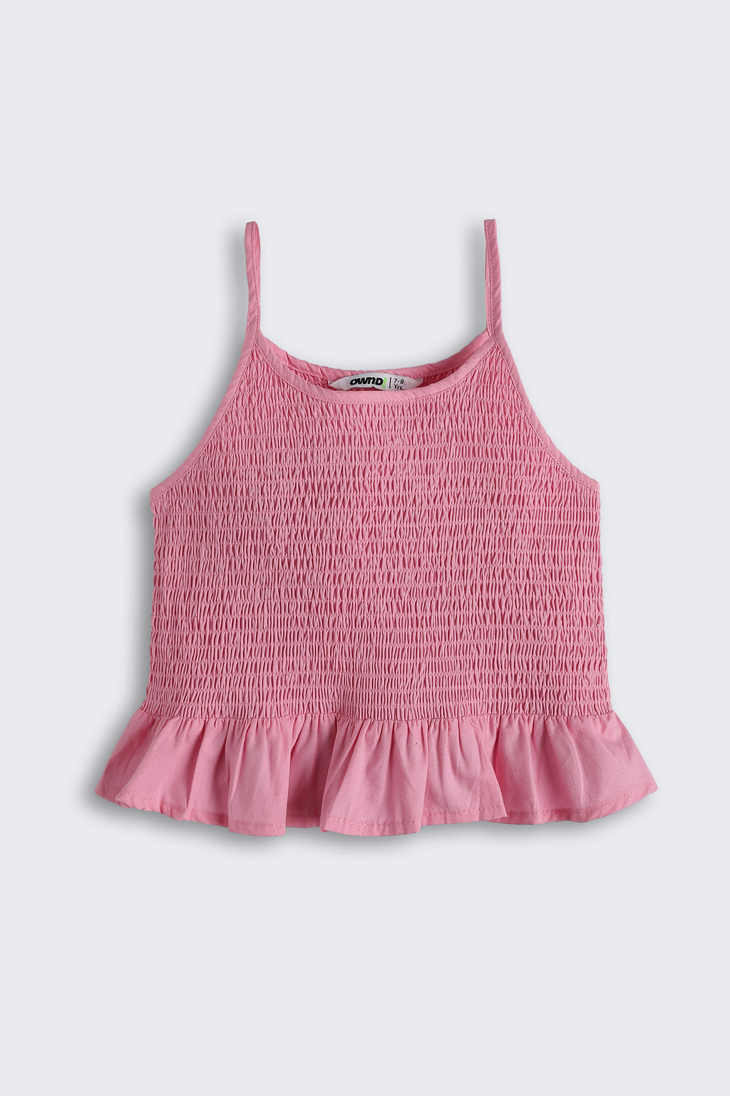 Pink Shirred Regular Fit Tops for Girls - Image 2