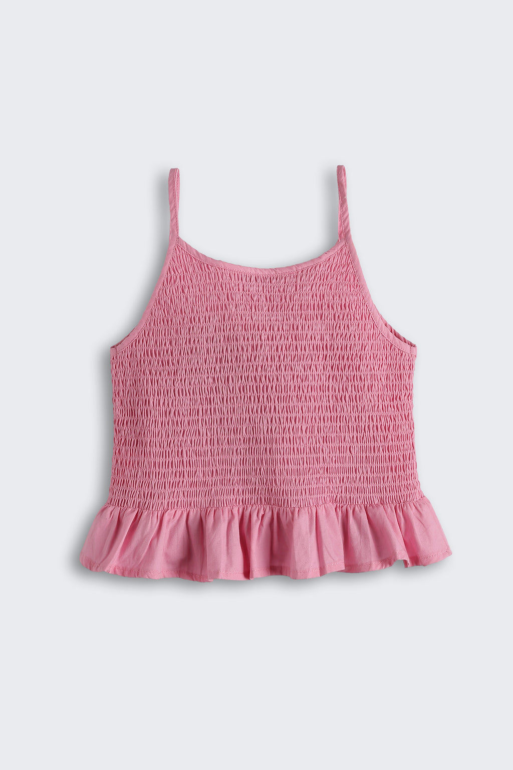 Pink Shirred Regular Fit Tops for Girls - Image 3