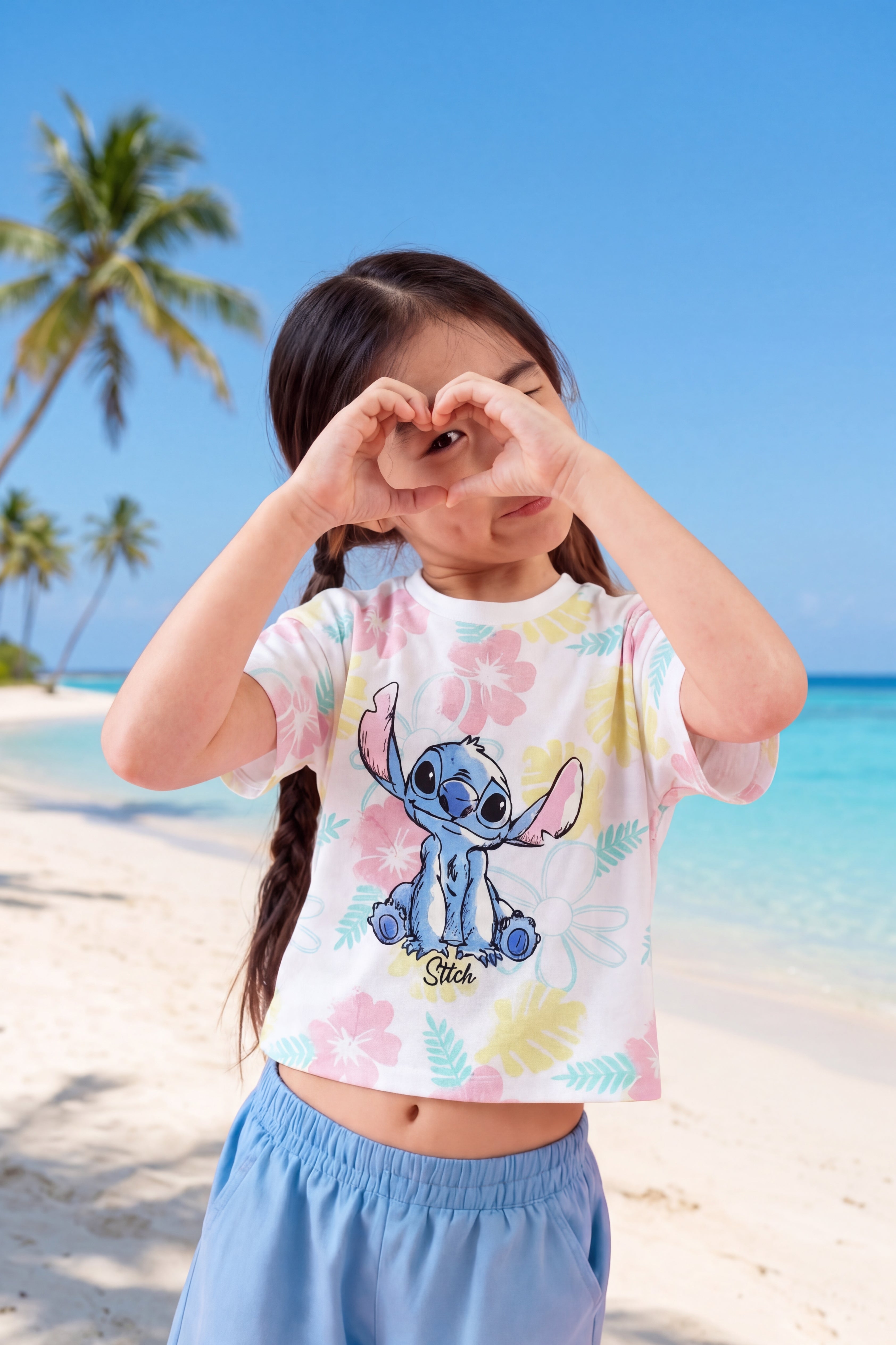 Multi Coloured Disney Regular Fit T-Shirt for Girls - Image 1