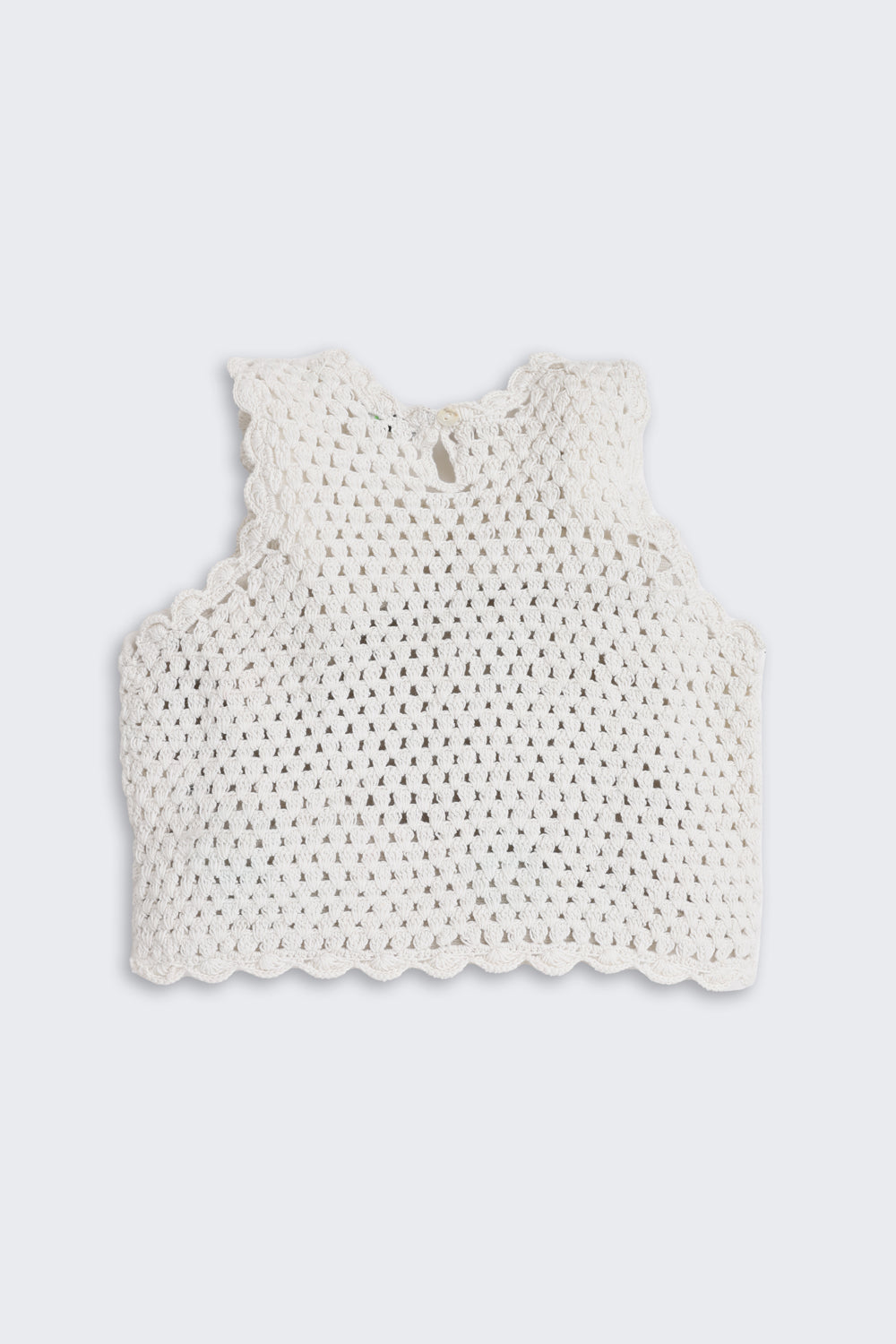 Off White Self Design Regular Fit Top for Girls - Image 3