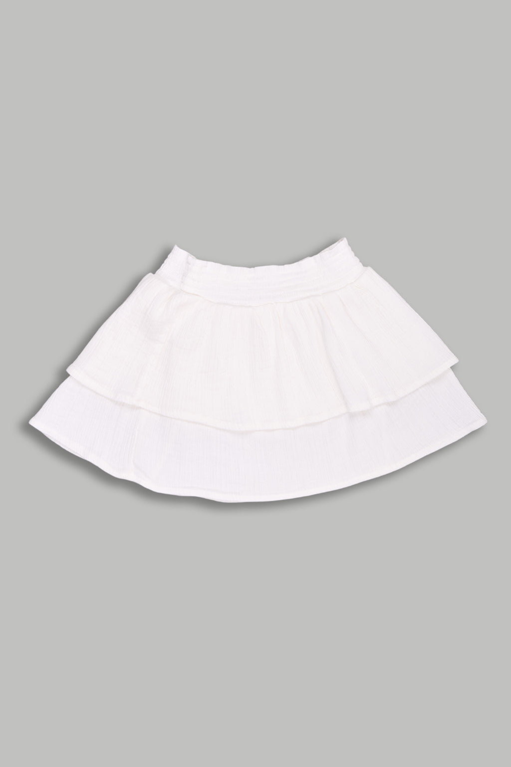 White Regular Fit Solid Skirt for Girls - Image 2