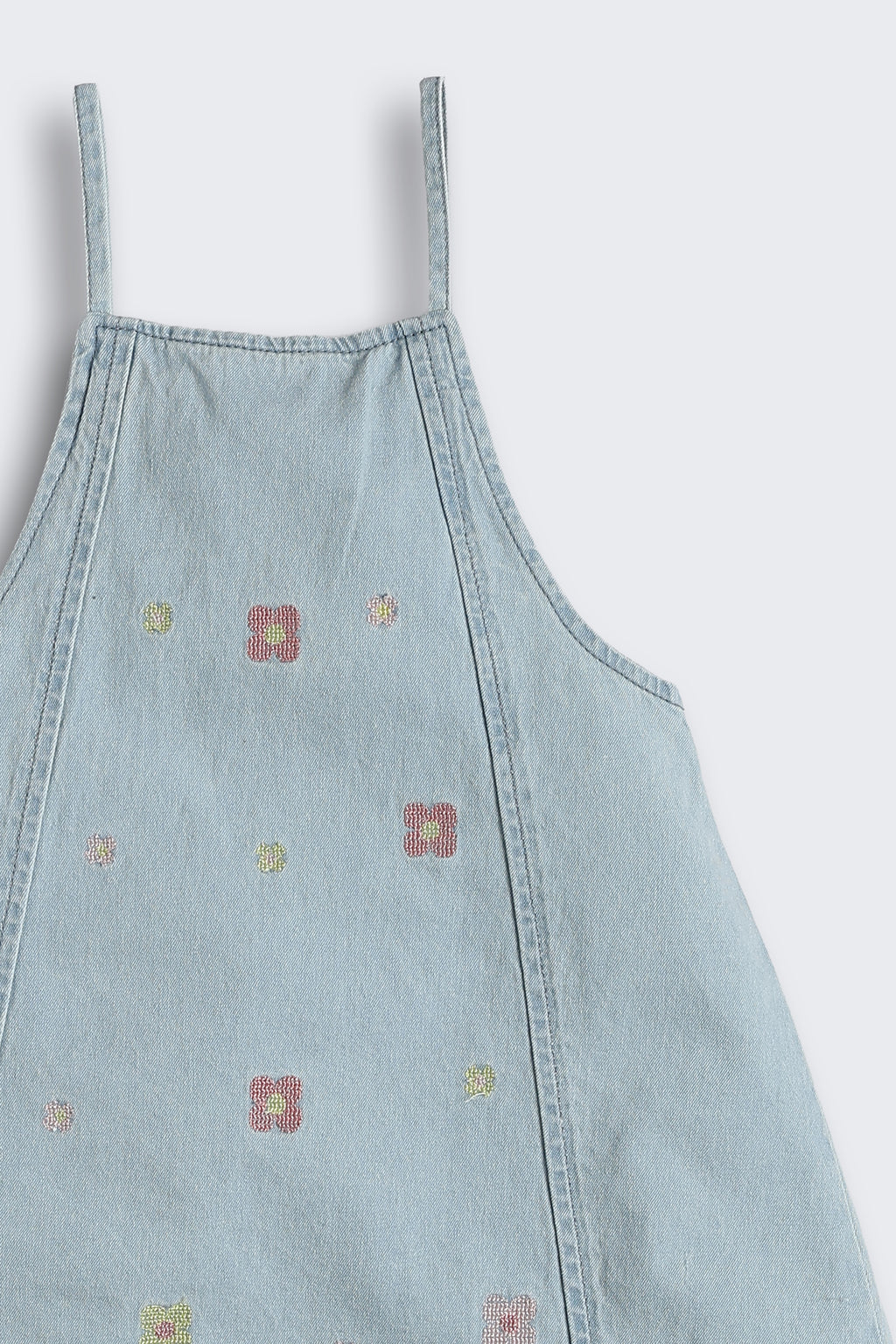 Light Blue Shoulder Straps Sleeves Regular Fit Dresses for Girls - Image 5