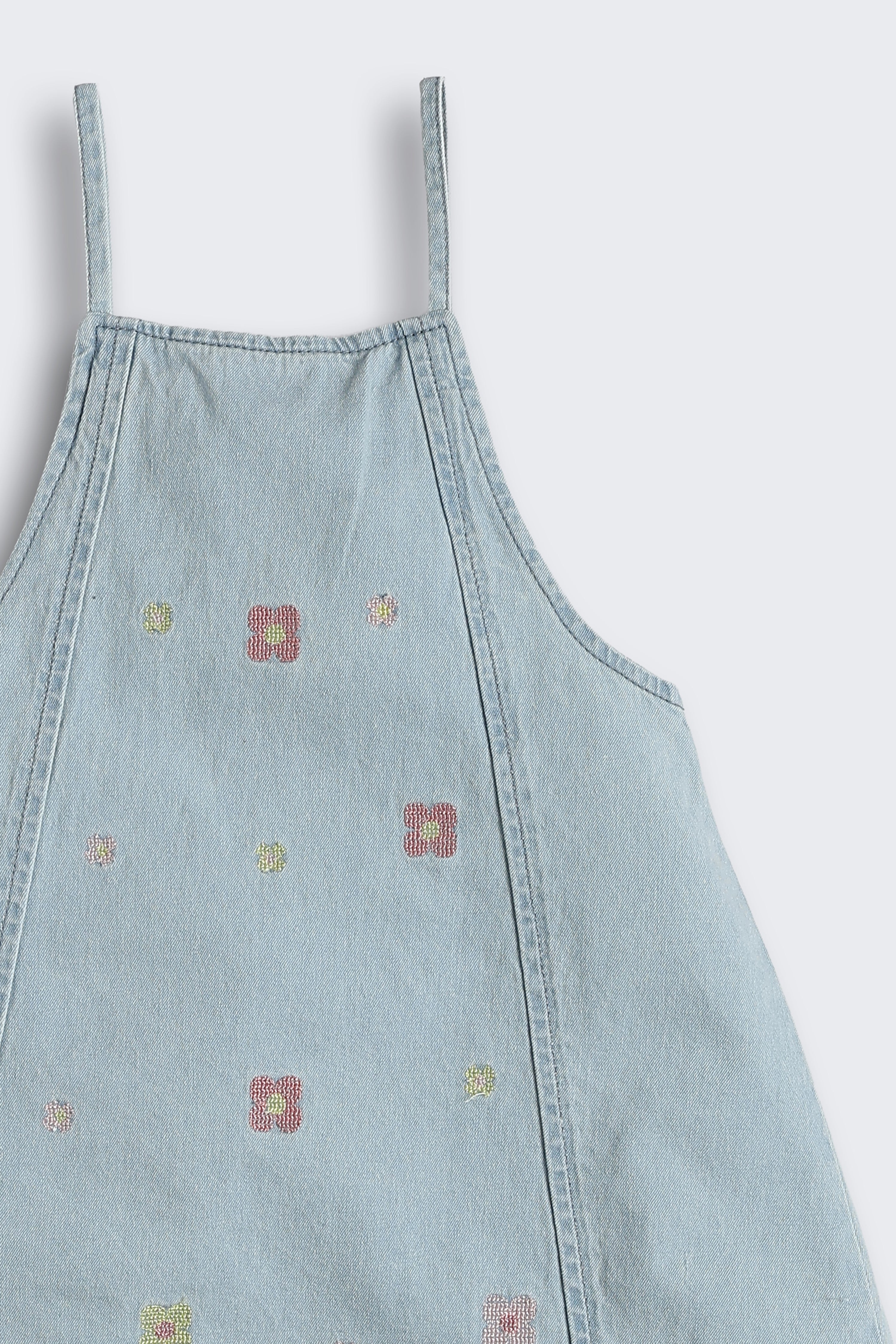 Light Blue Shoulder Straps Sleeves Regular Fit Dresses for Girls - Image 5