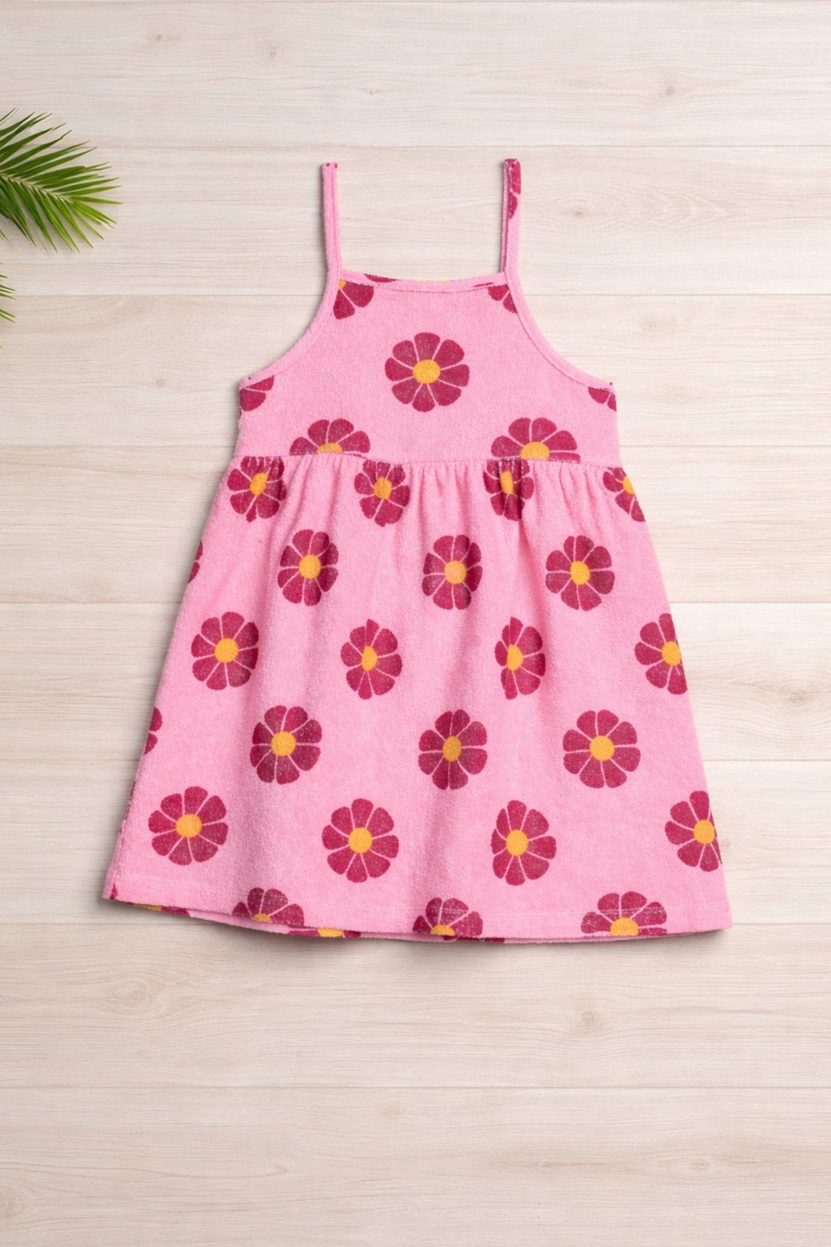 Pink Regular Fit Floral Printed Dress for Girls - Image 1