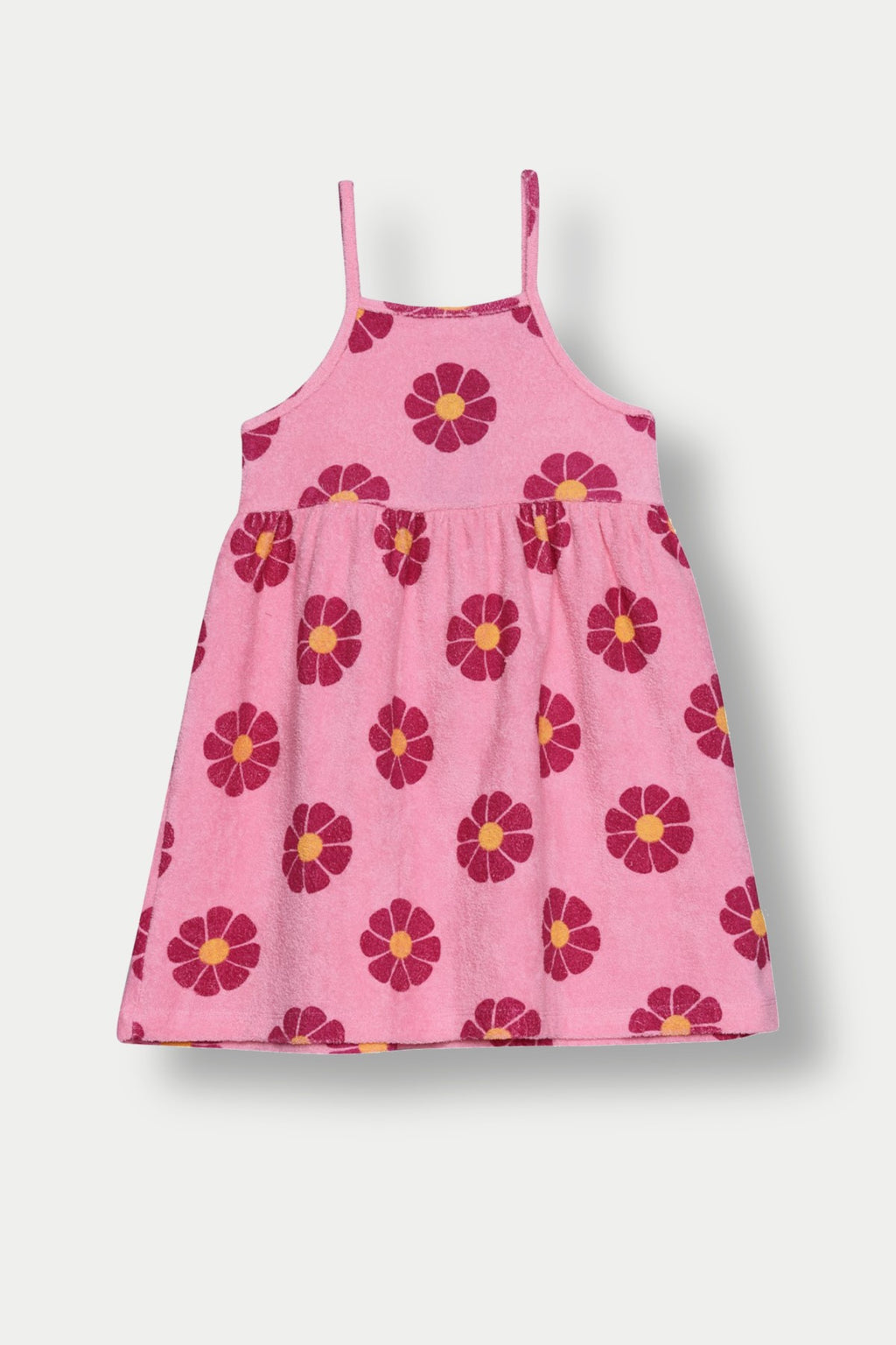 Pink Regular Fit Floral Printed Dress for Girls - Image 2