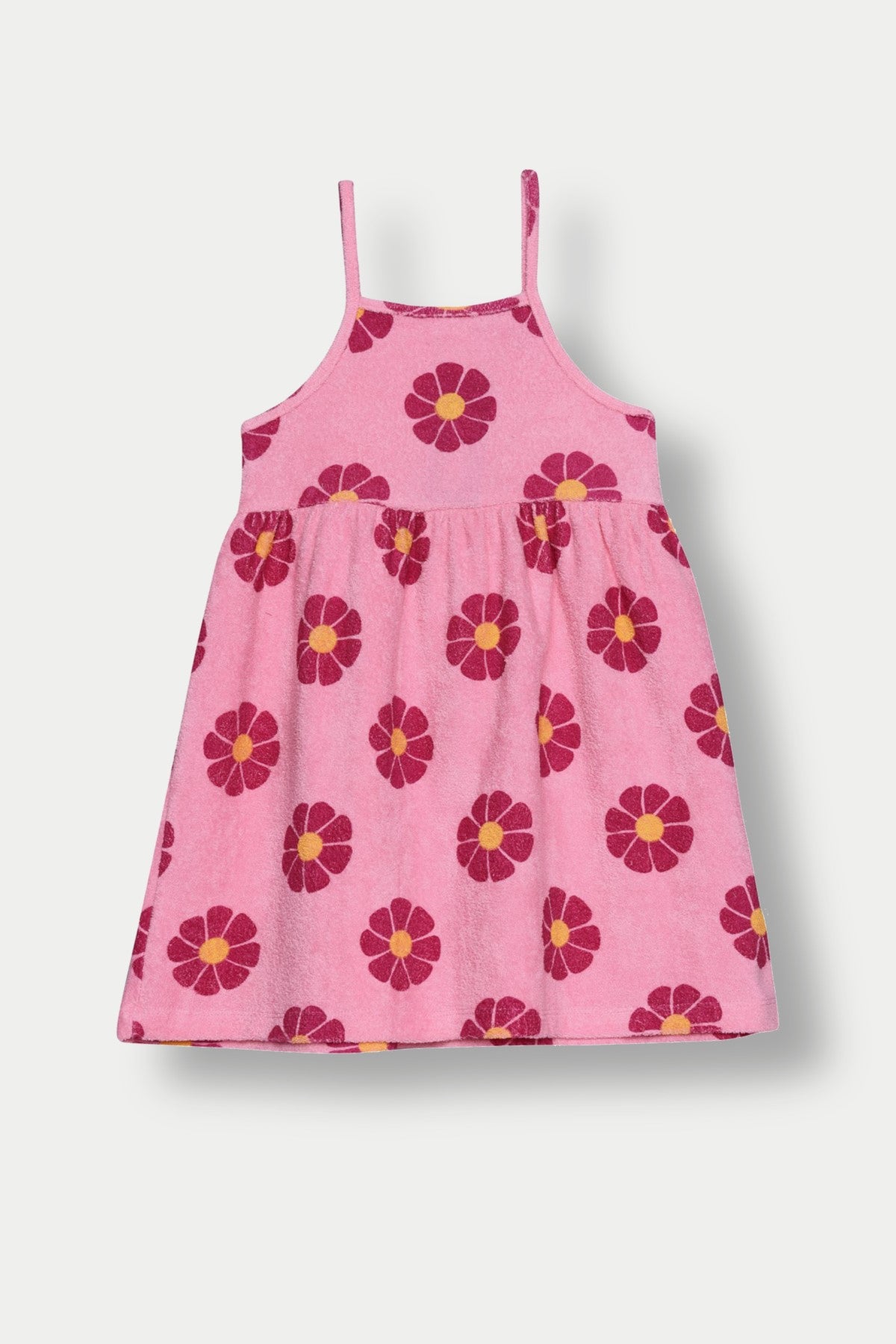 Pink Regular Fit Floral Printed Dress for Girls - Image 2