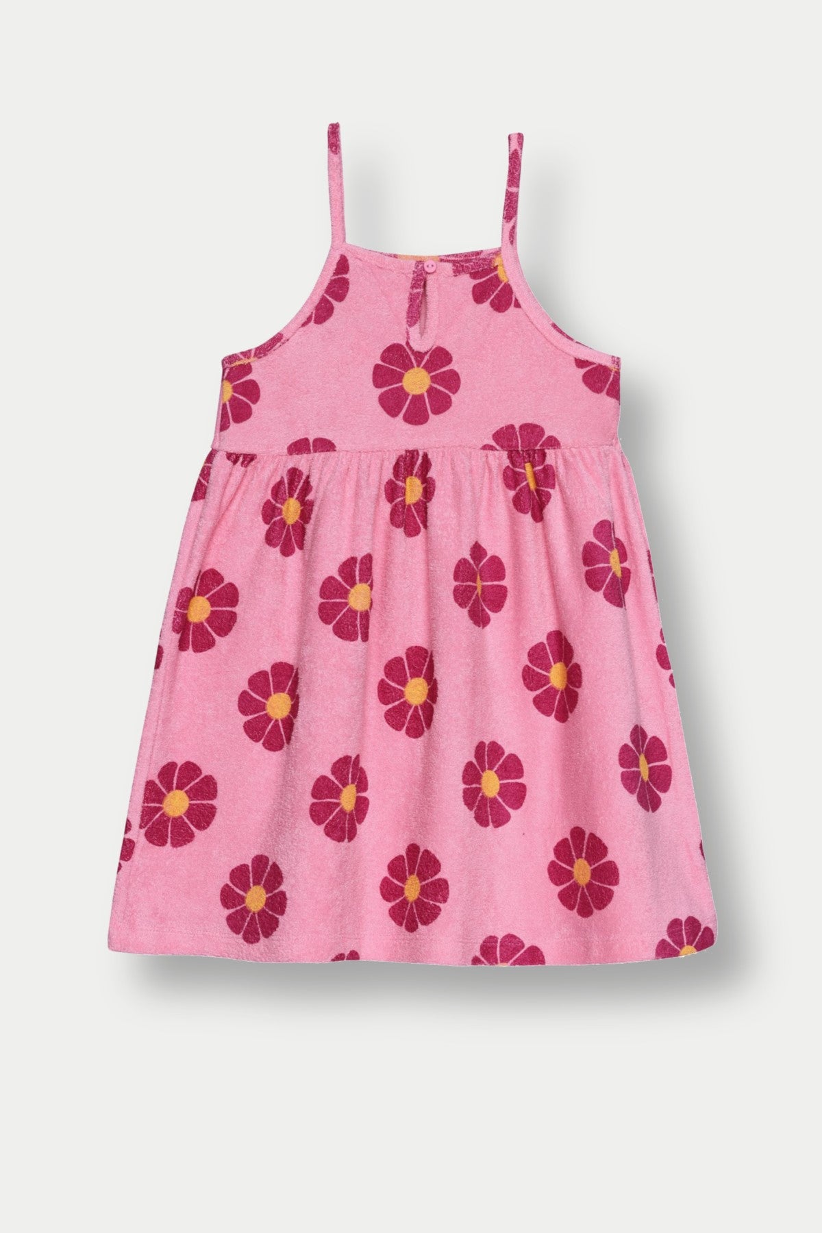 Pink Regular Fit Floral Printed Dress for Girls - Image 3