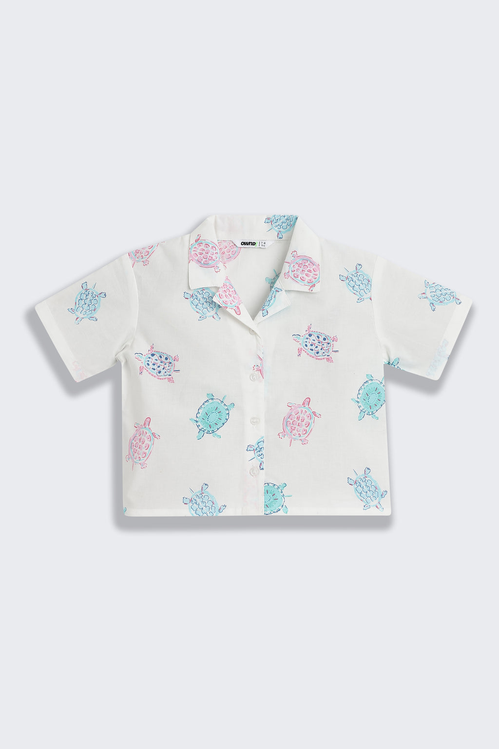 White Tortoise Printed Regular Fit Co-ord Set for Girls - Image 3