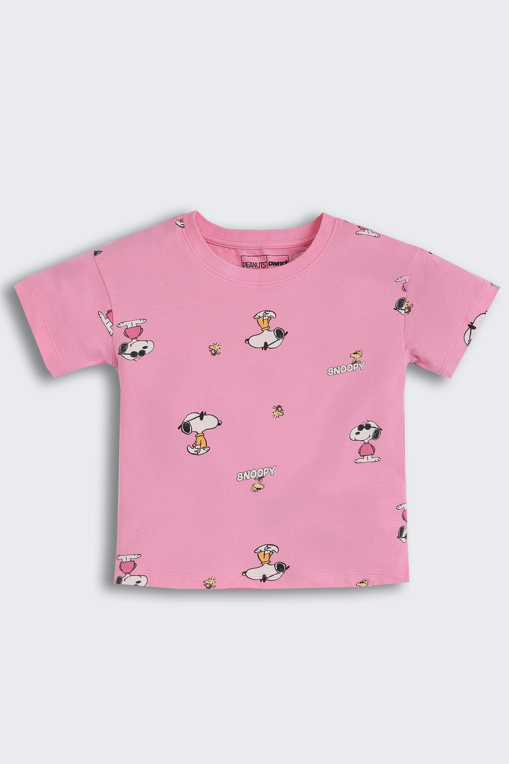Pink Printed Regular Fit Co-ord Set for Girls - Image 3