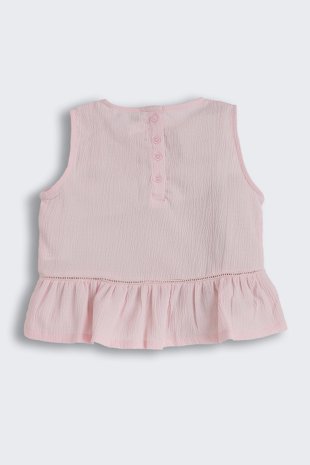 Pink Solid Regular Fit Co-ord Set for Girls - Image 3