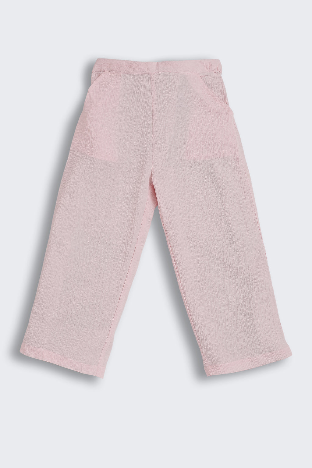 Pink Solid Regular Fit Co-ord Set for Girls - Image 4